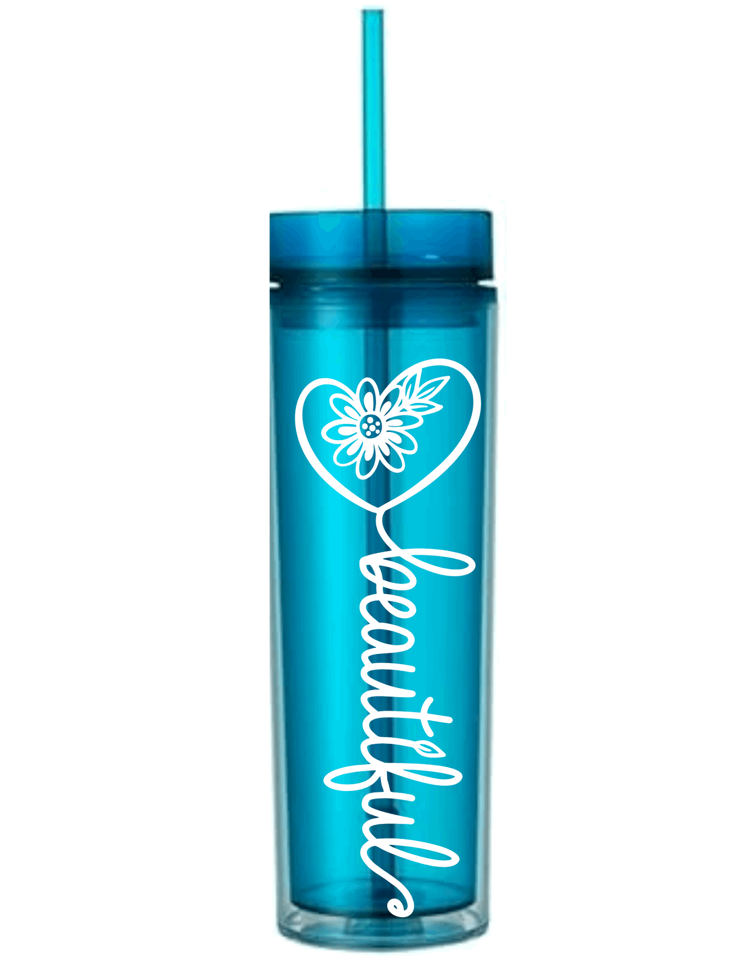 Motivational Saying Acrylic Skinny Tumbler - 16 Oz.