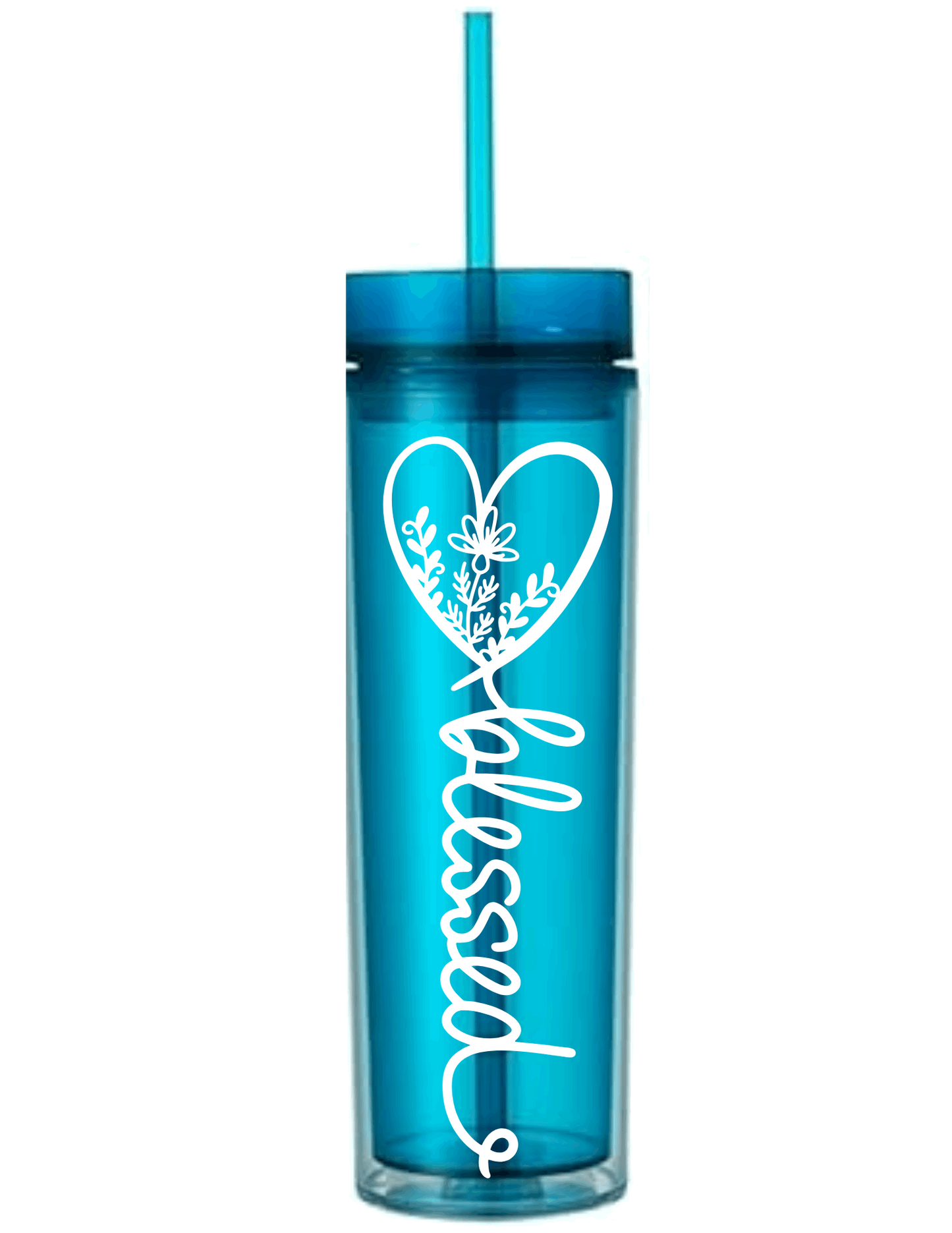 Motivational Saying Acrylic Skinny Tumbler - 16 Oz.
