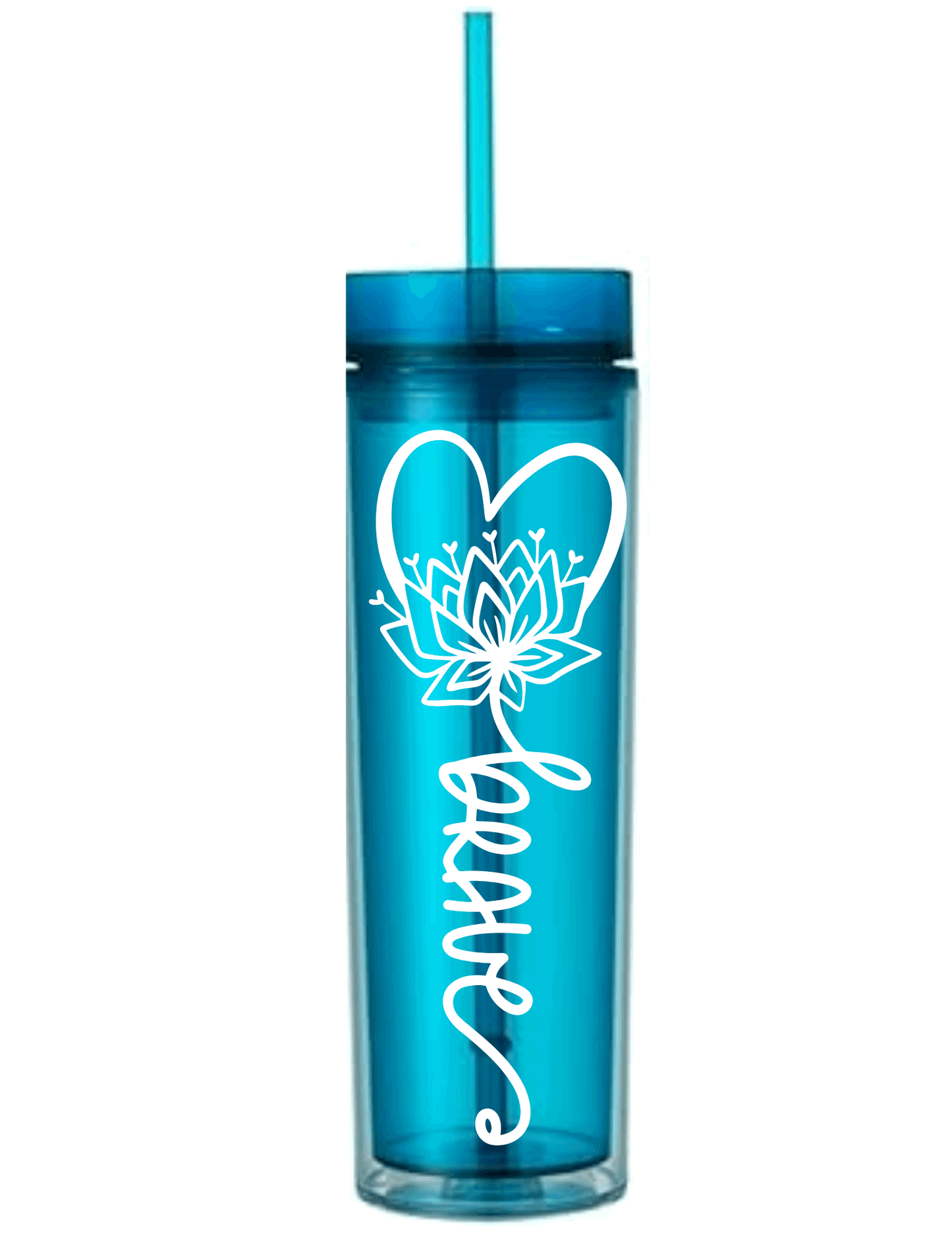 Motivational Saying Acrylic Skinny Tumbler - 16 Oz.