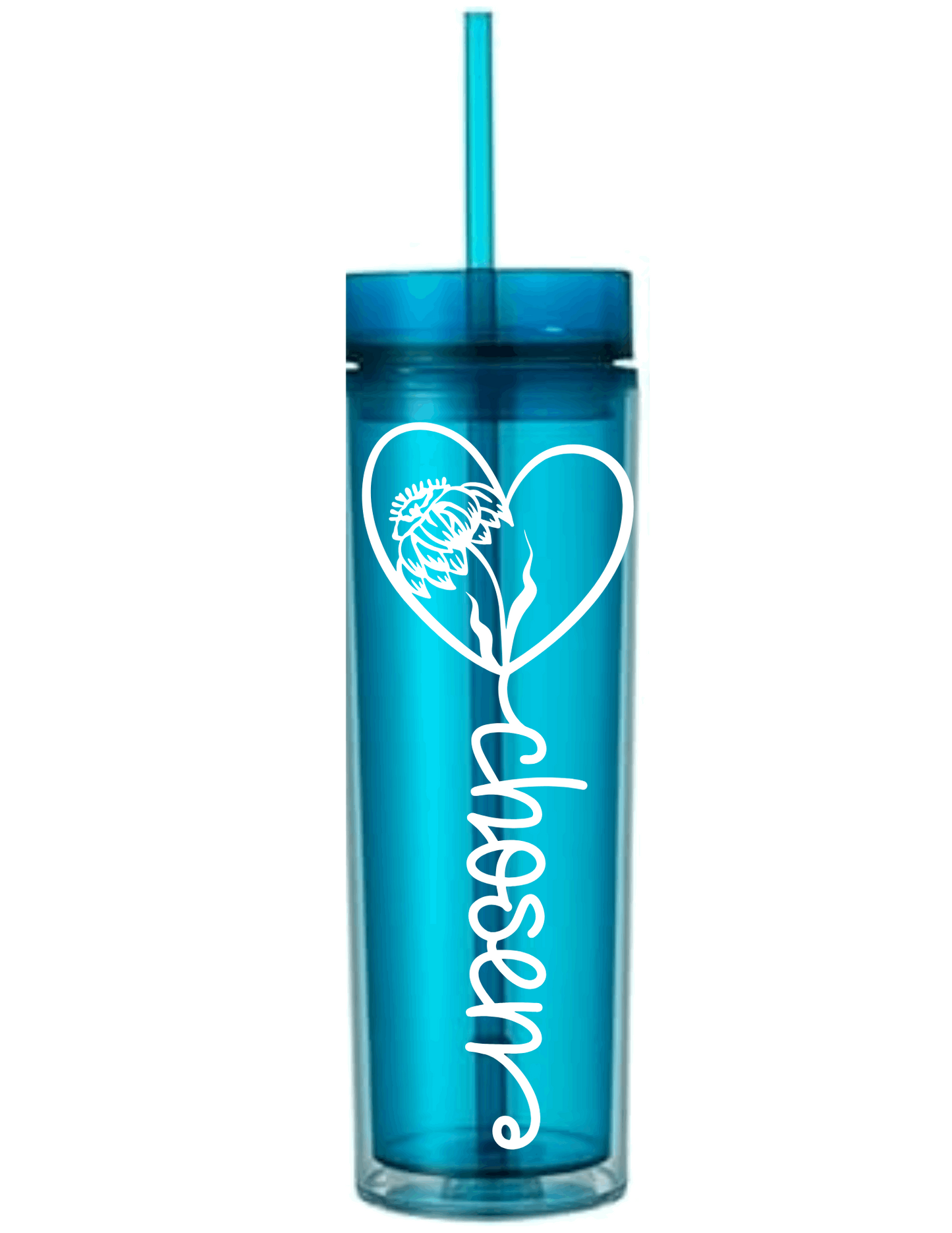 Motivational Saying Acrylic Skinny Tumbler - 16 Oz.