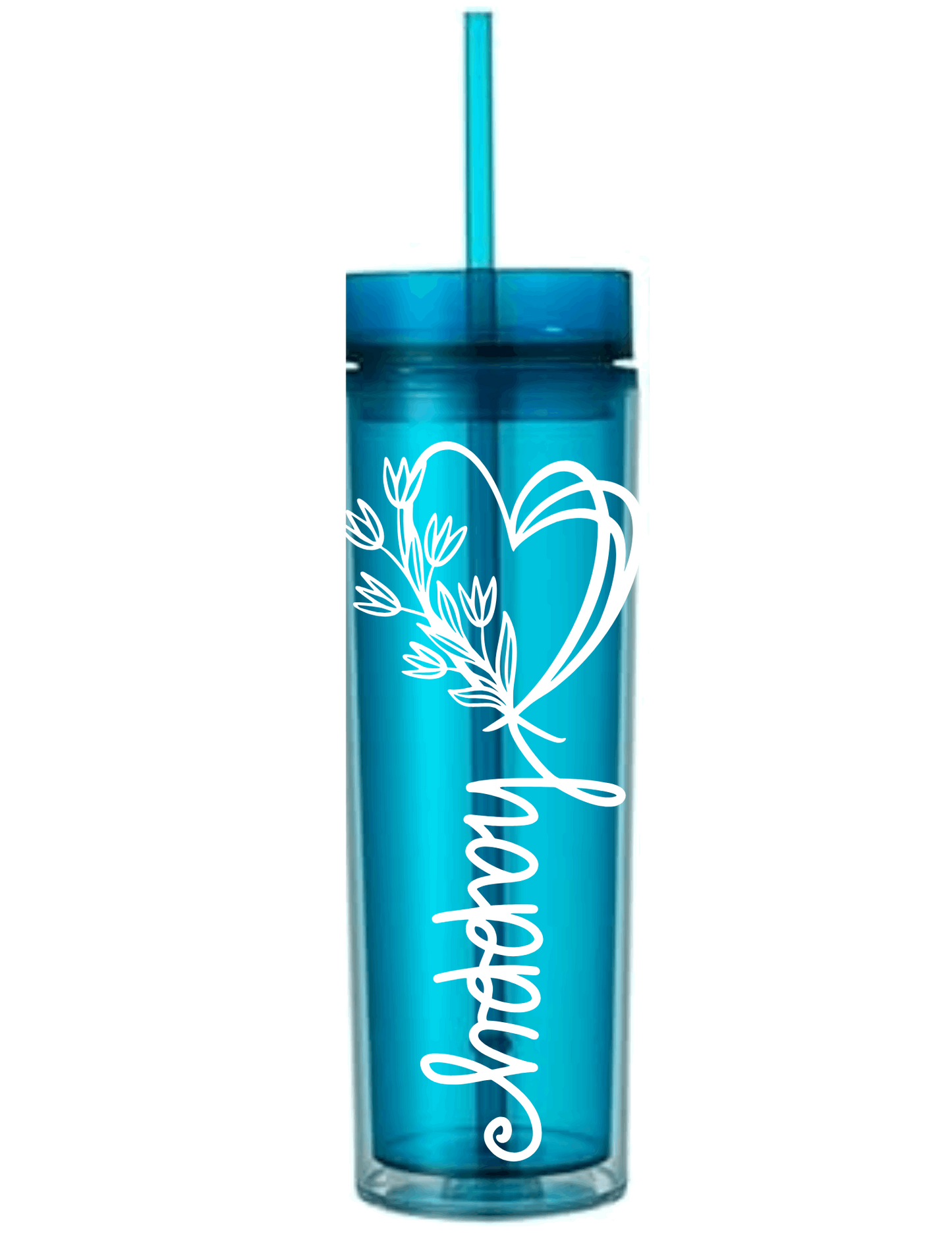 Motivational Saying Acrylic Skinny Tumbler - 16 Oz.