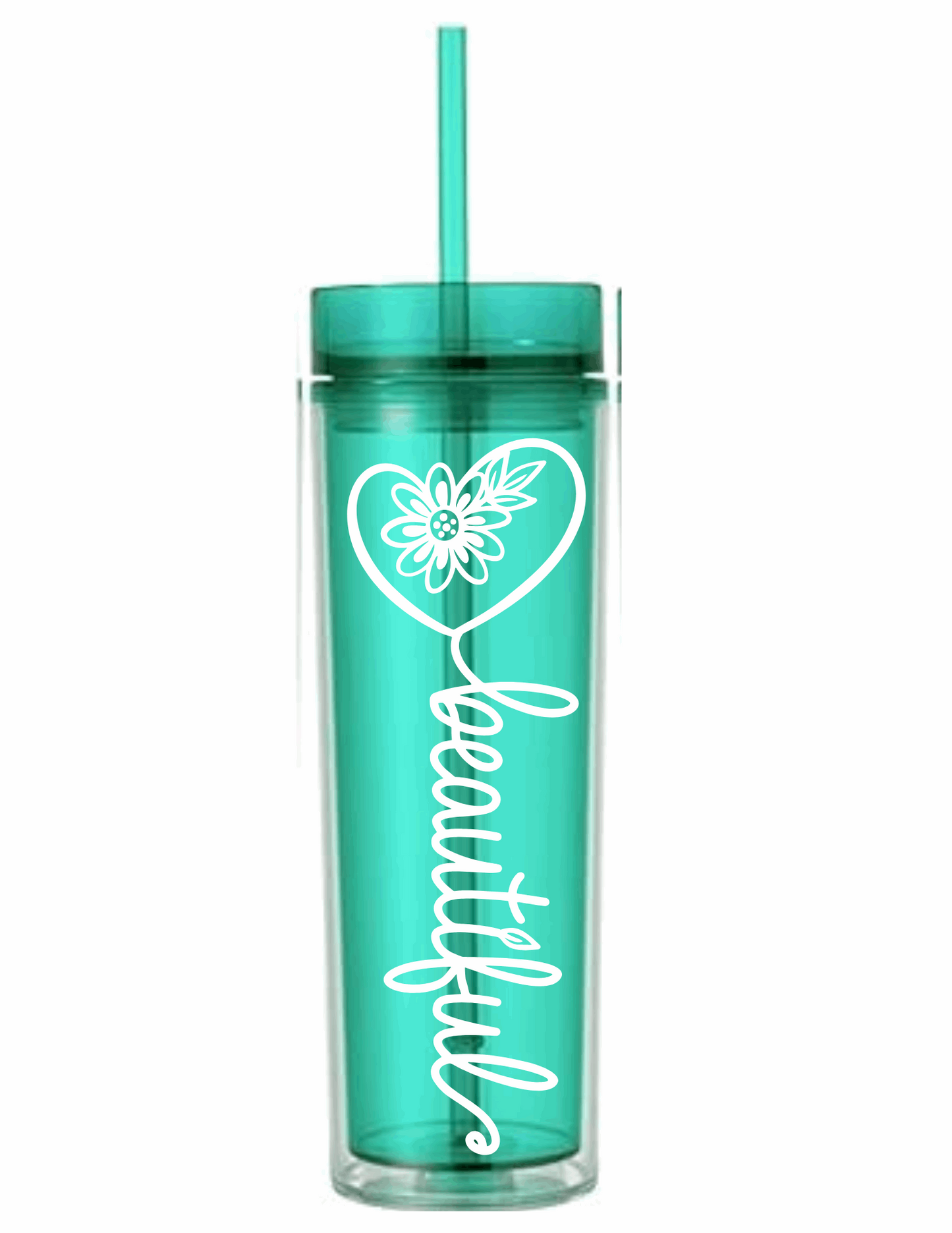 Motivational Saying Acrylic Skinny Tumbler - 16 Oz.