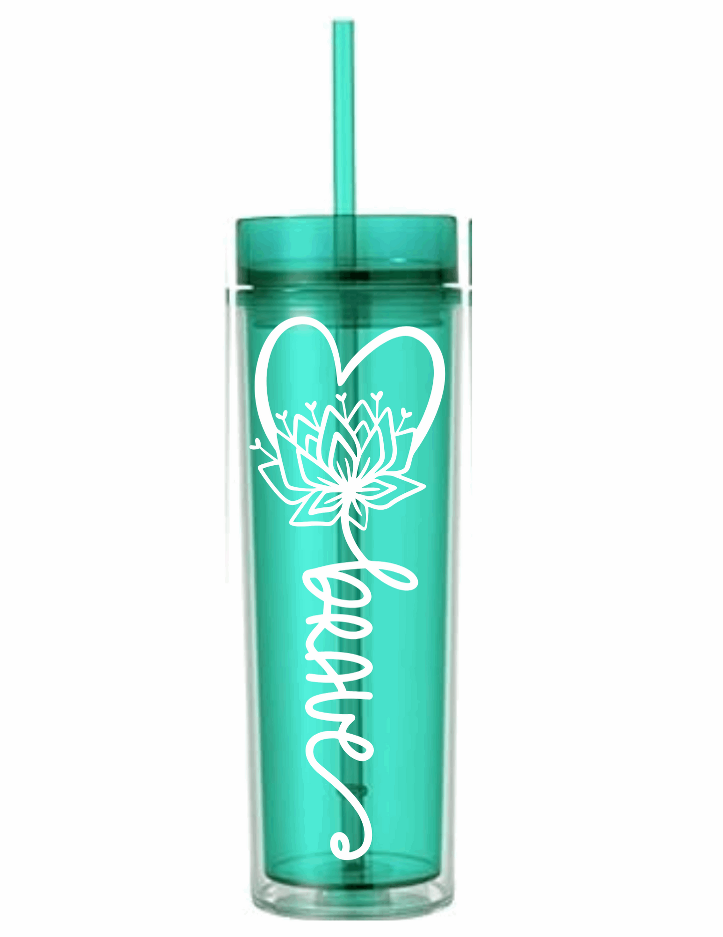 Motivational Saying Acrylic Skinny Tumbler - 16 Oz.
