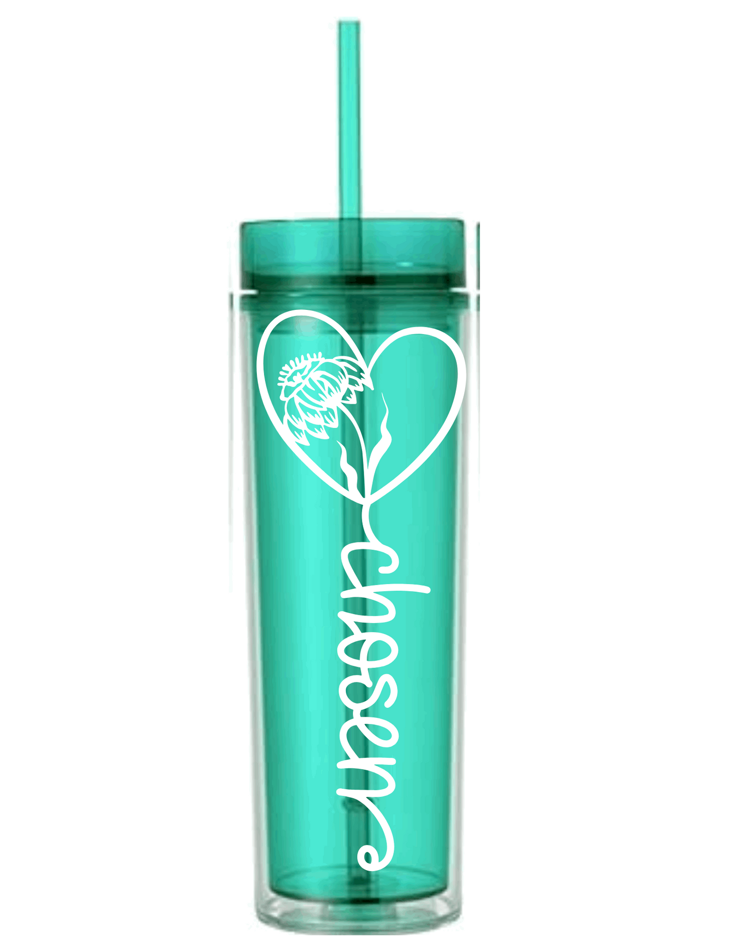 Motivational Saying Acrylic Skinny Tumbler - 16 Oz.