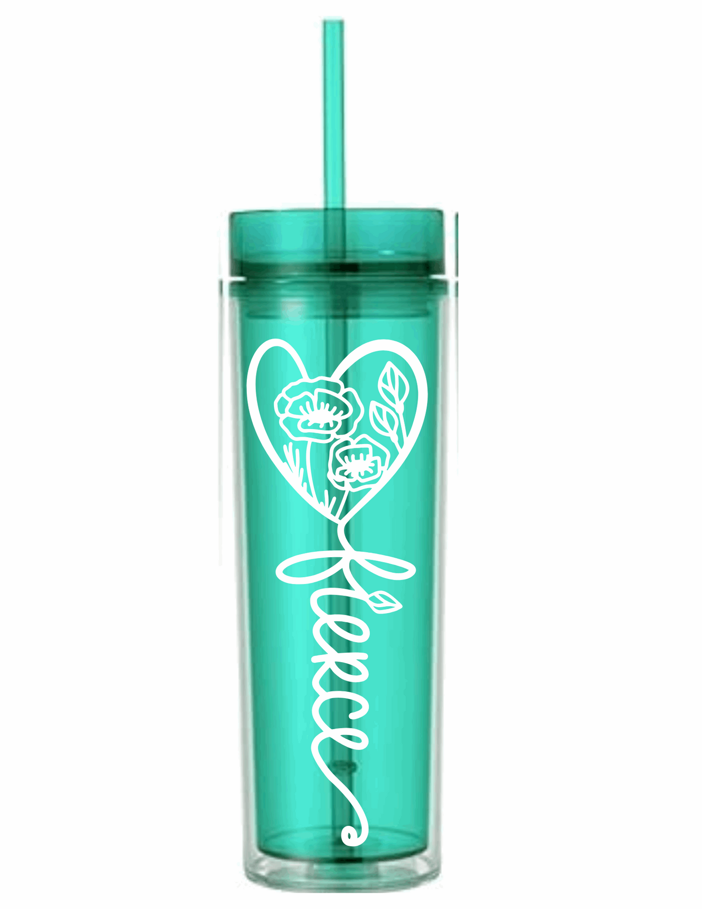 Motivational Saying Acrylic Skinny Tumbler - 16 Oz.