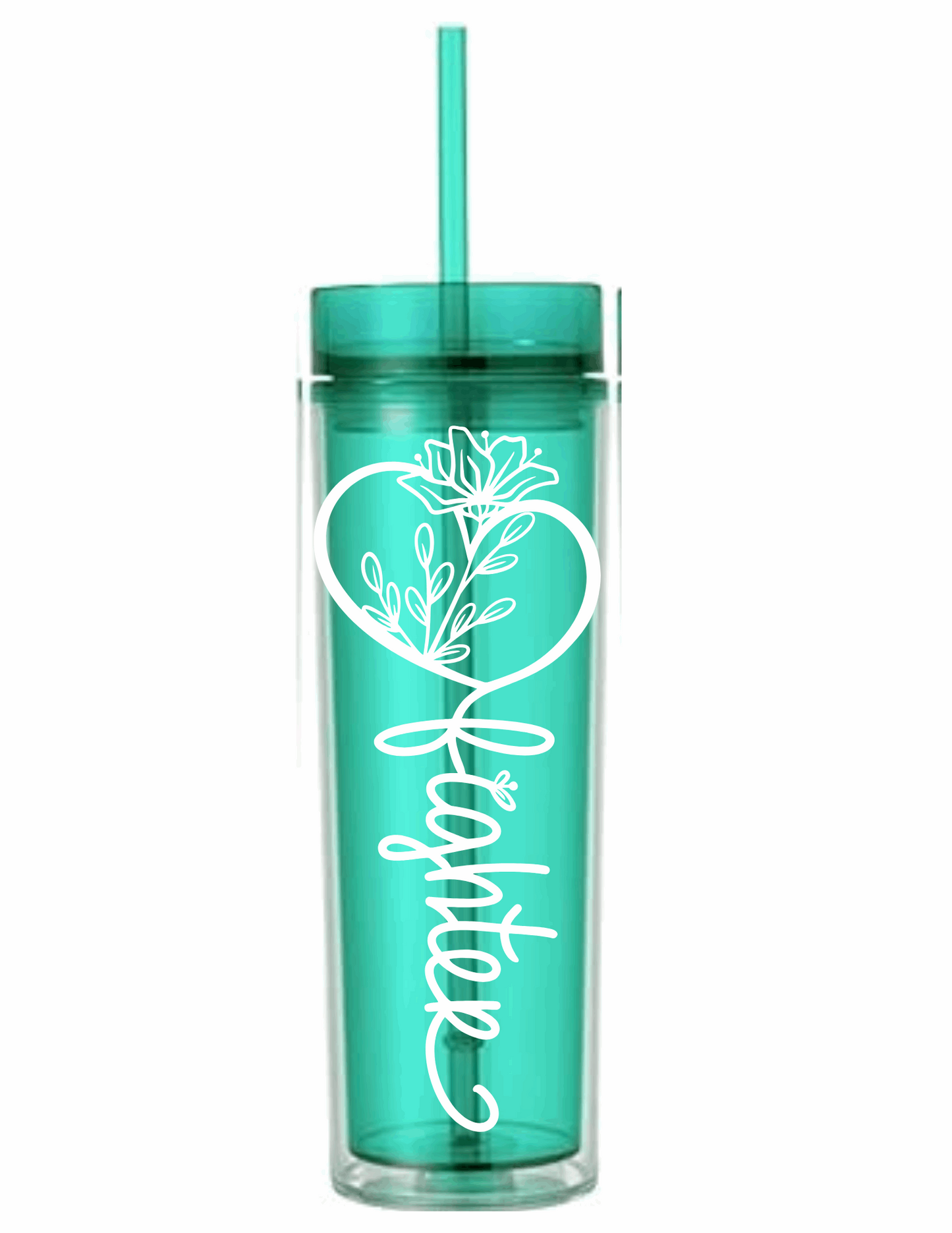 Motivational Saying Acrylic Skinny Tumbler - 16 Oz.