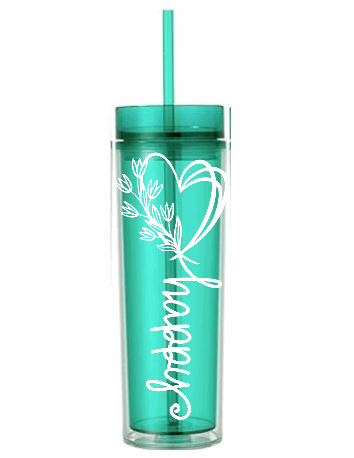Motivational Saying Acrylic Skinny Tumbler - 16 Oz.