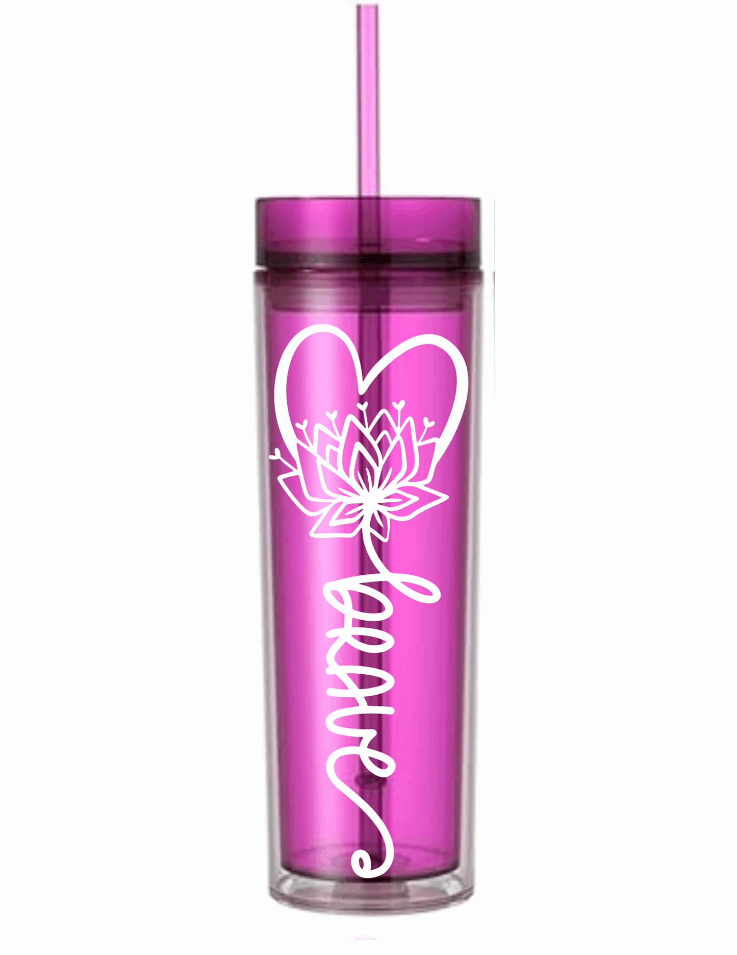 Motivational Saying Acrylic Skinny Tumbler - 16 Oz.