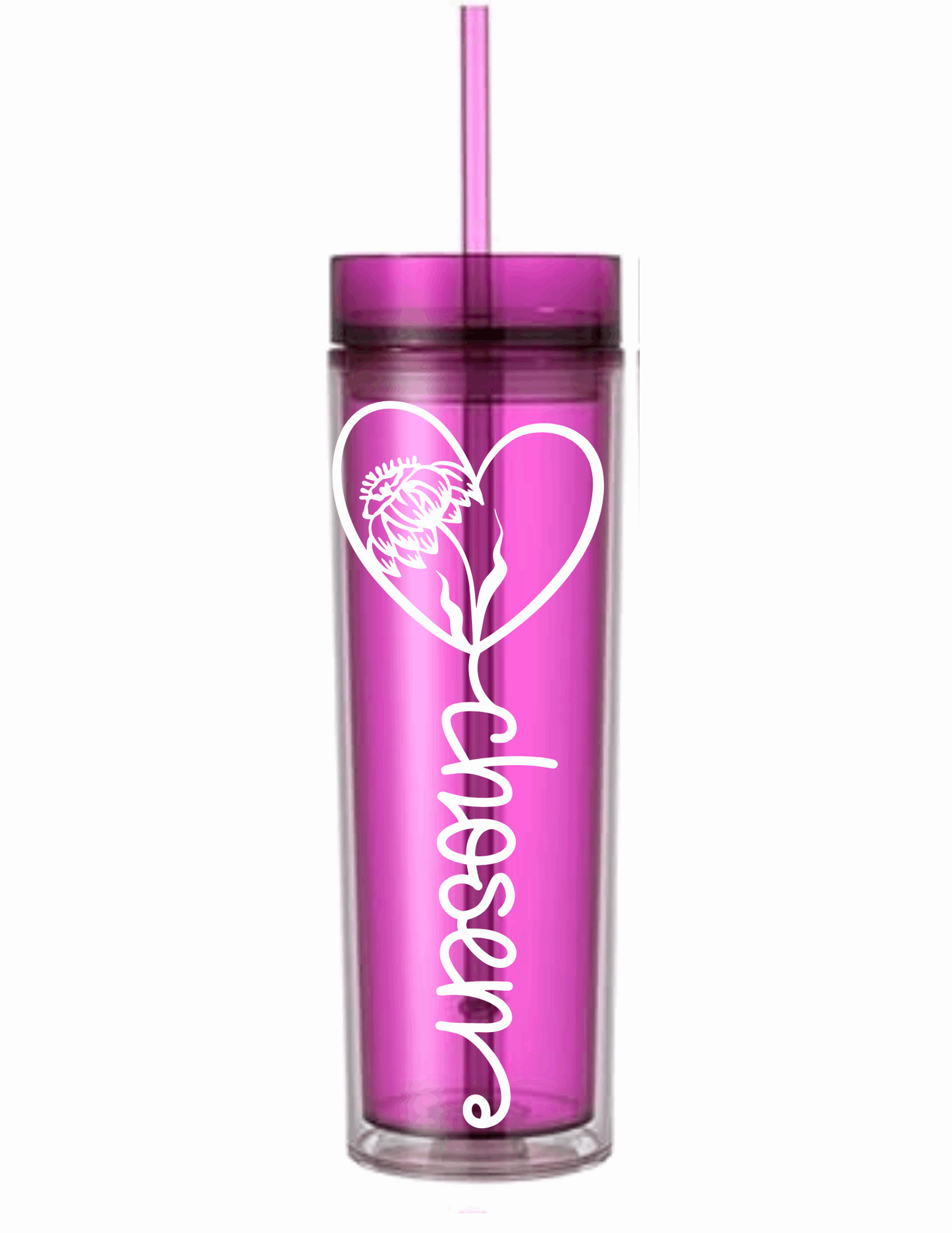 Motivational Saying Acrylic Skinny Tumbler - 16 Oz.