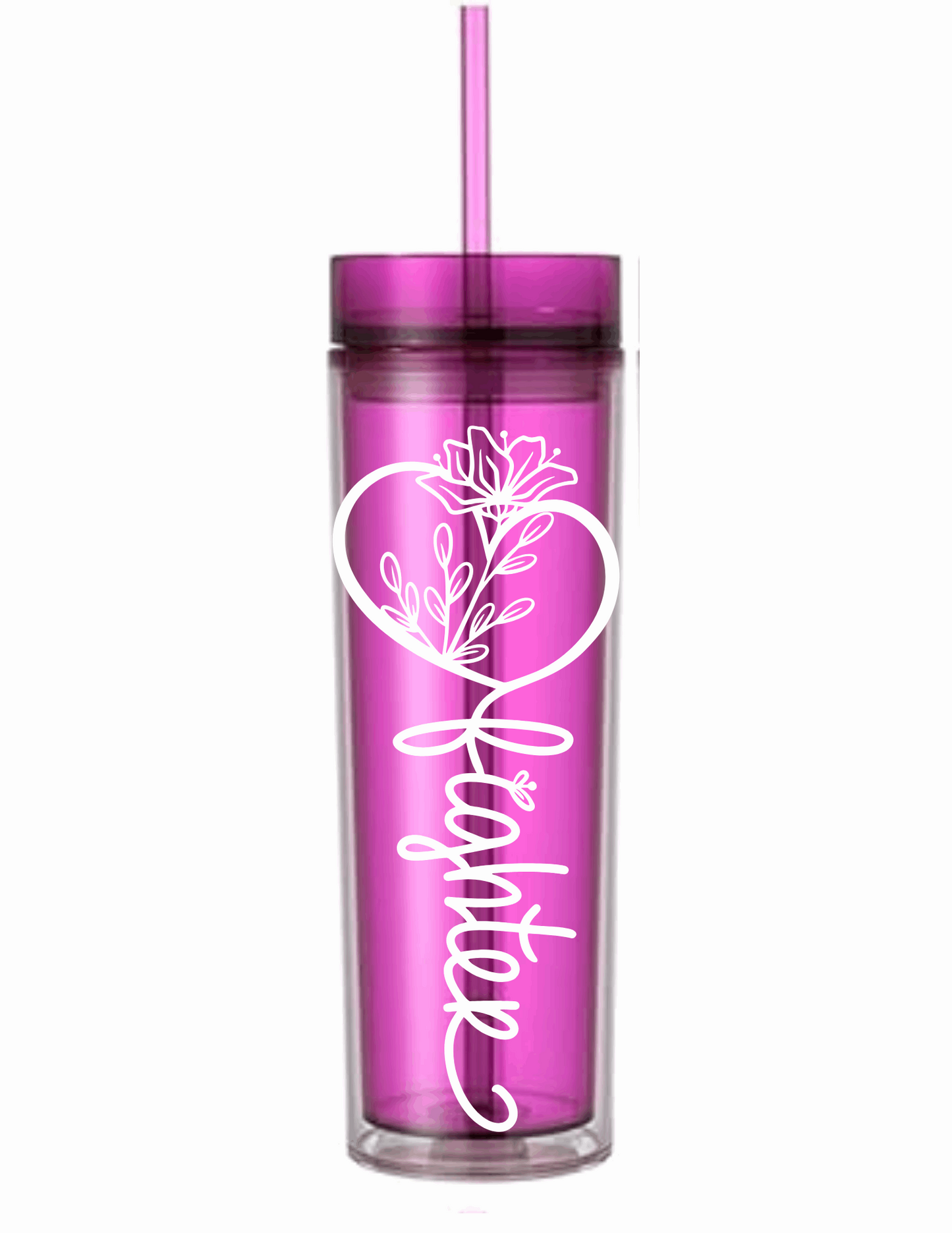 Motivational Saying Acrylic Skinny Tumbler - 16 Oz.