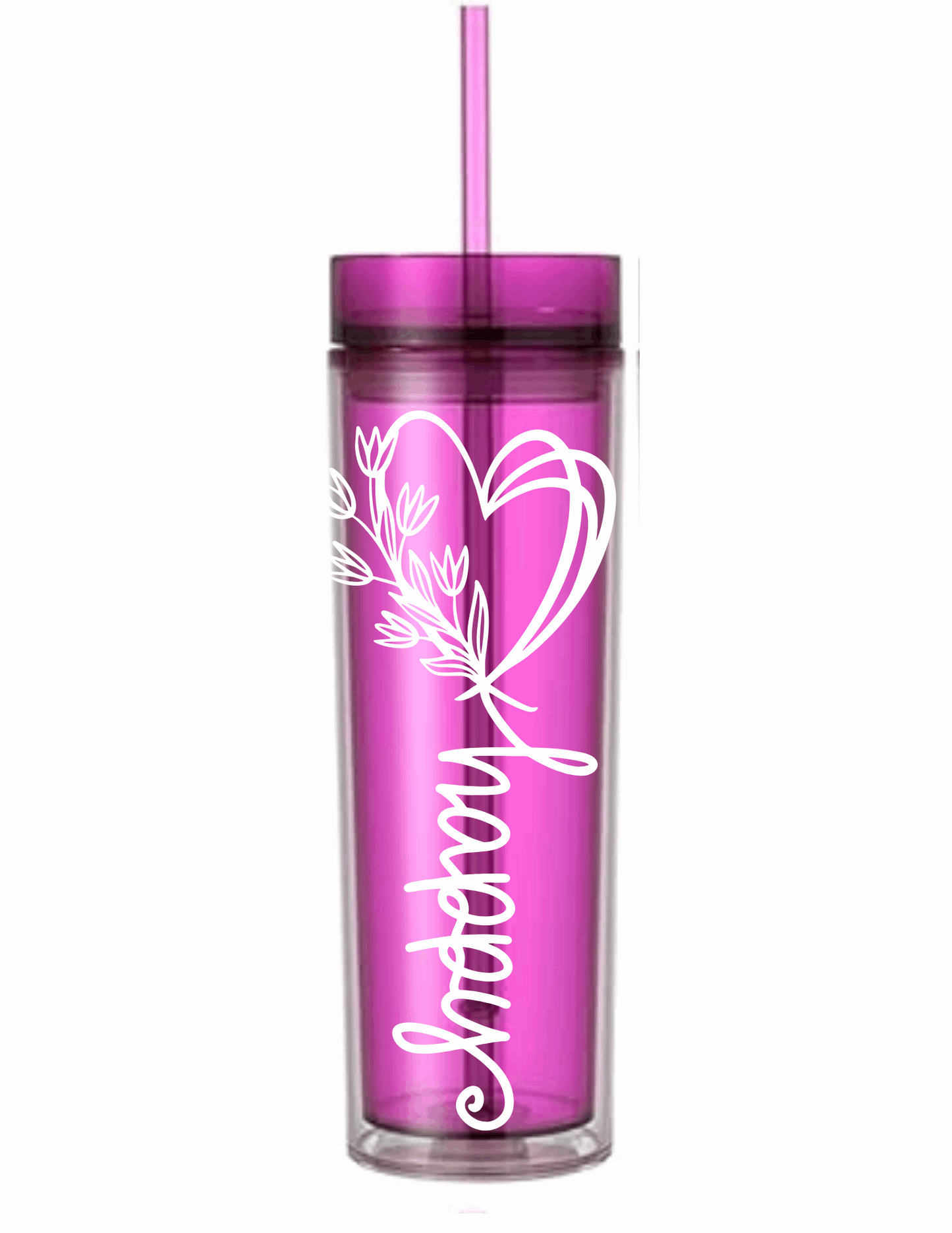 Motivational Saying Acrylic Skinny Tumbler - 16 Oz.