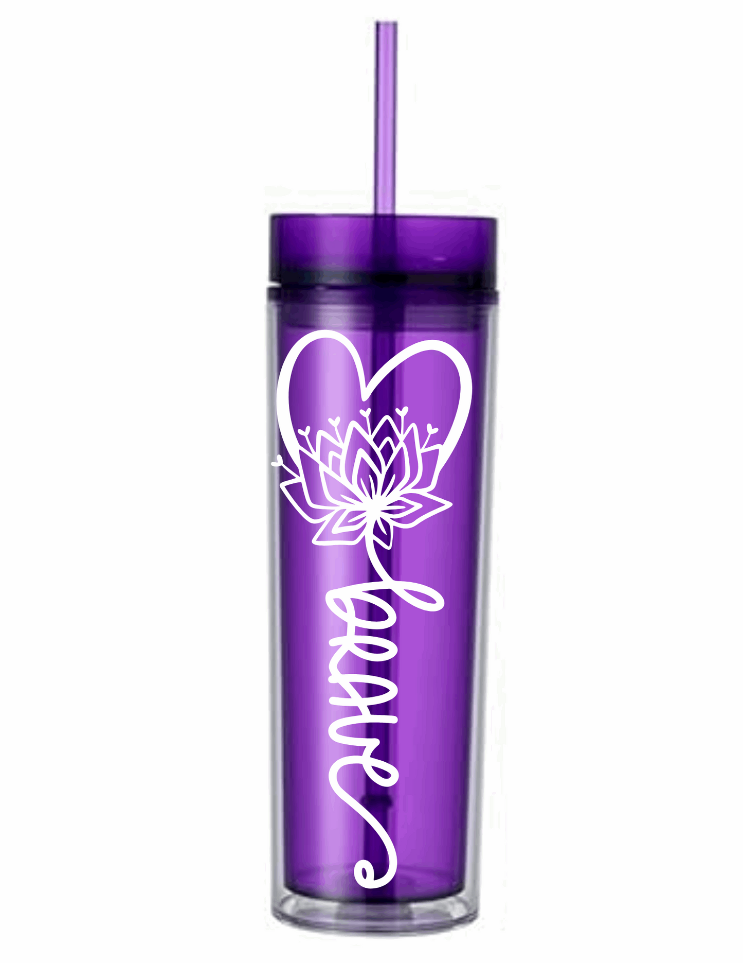 Motivational Saying Acrylic Skinny Tumbler - 16 Oz.