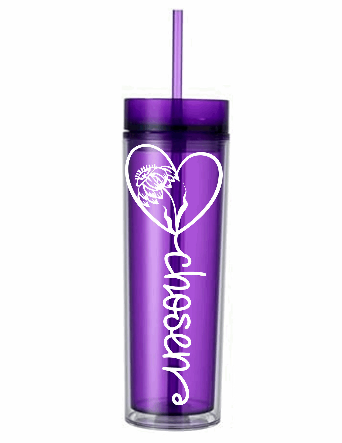 Motivational Saying Acrylic Skinny Tumbler - 16 Oz.