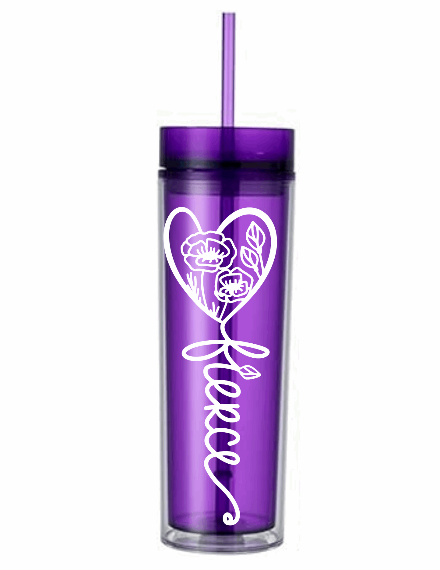 Motivational Saying Acrylic Skinny Tumbler - 16 Oz.