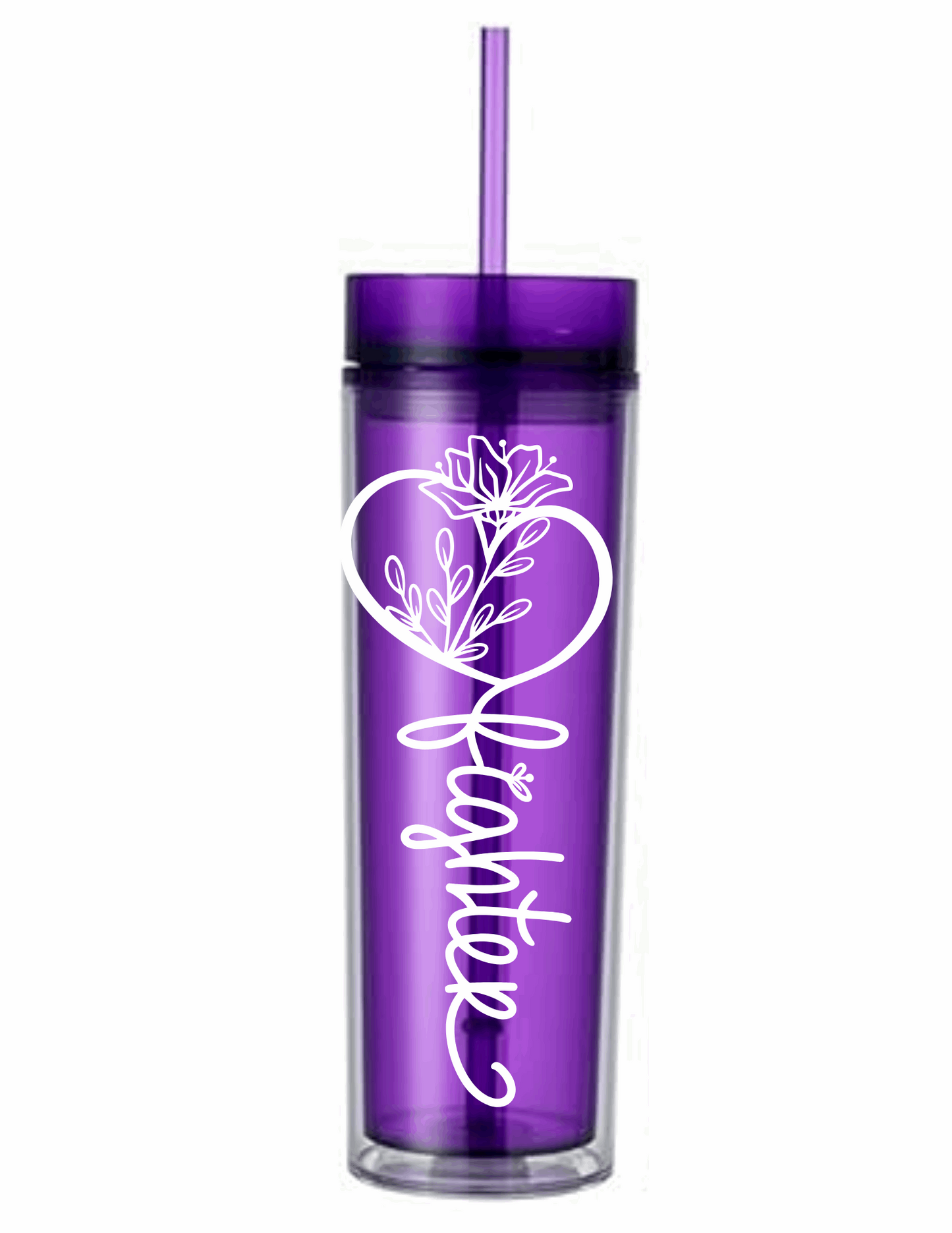 Motivational Saying Acrylic Skinny Tumbler - 16 Oz.