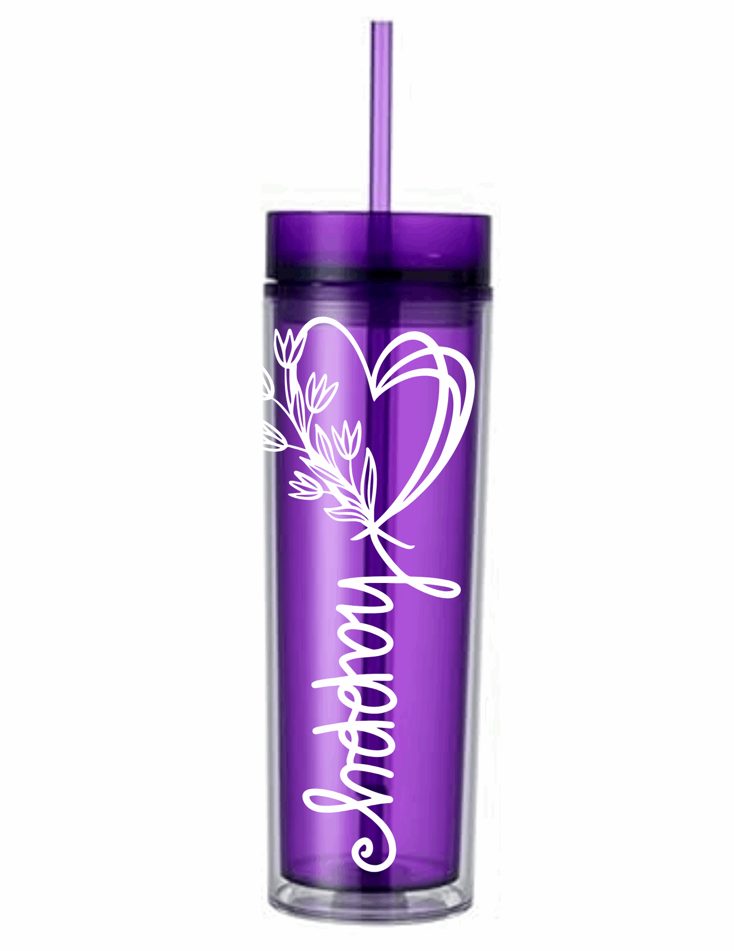 Motivational Saying Acrylic Skinny Tumbler - 16 Oz.