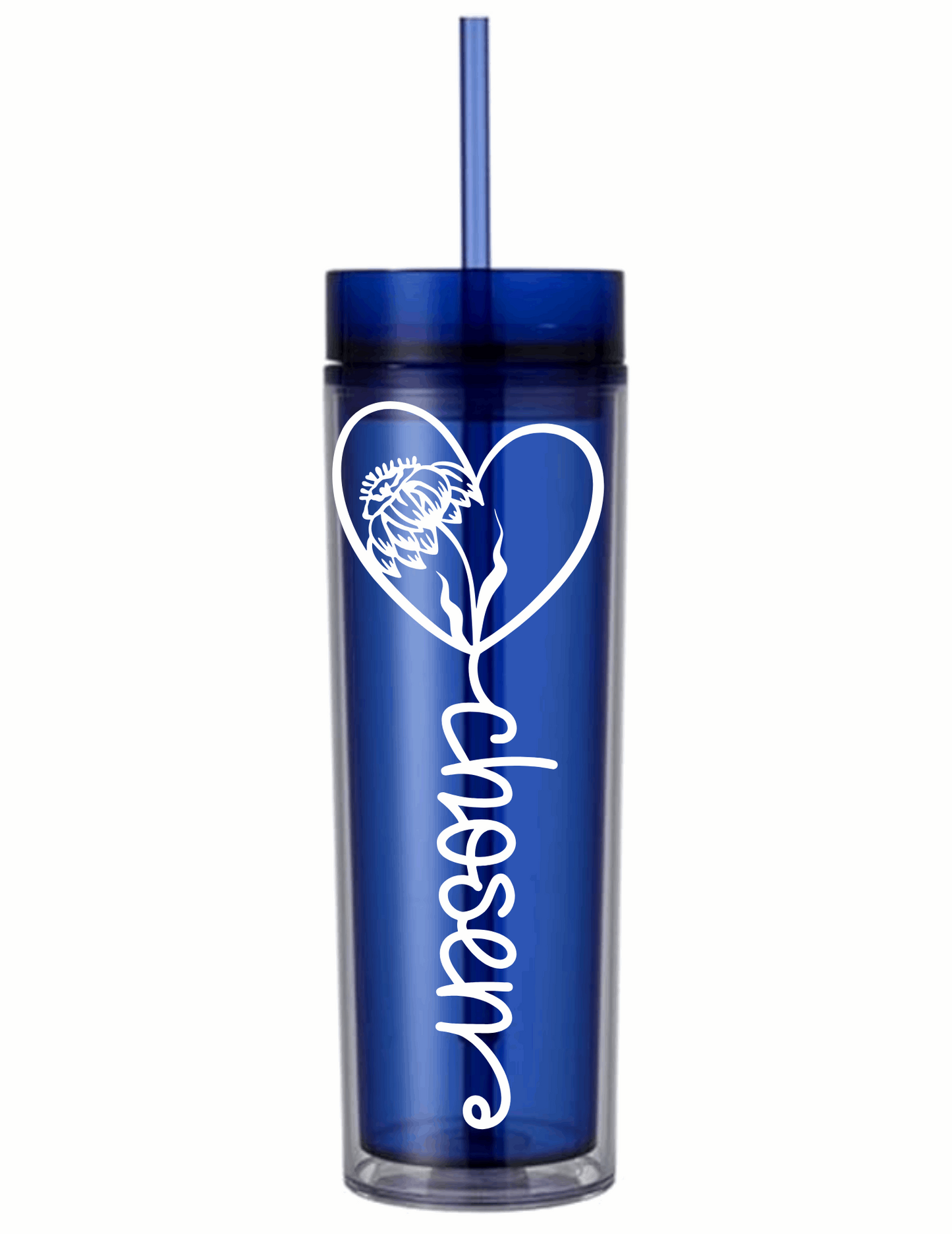 Motivational Saying Acrylic Skinny Tumbler - 16 Oz.