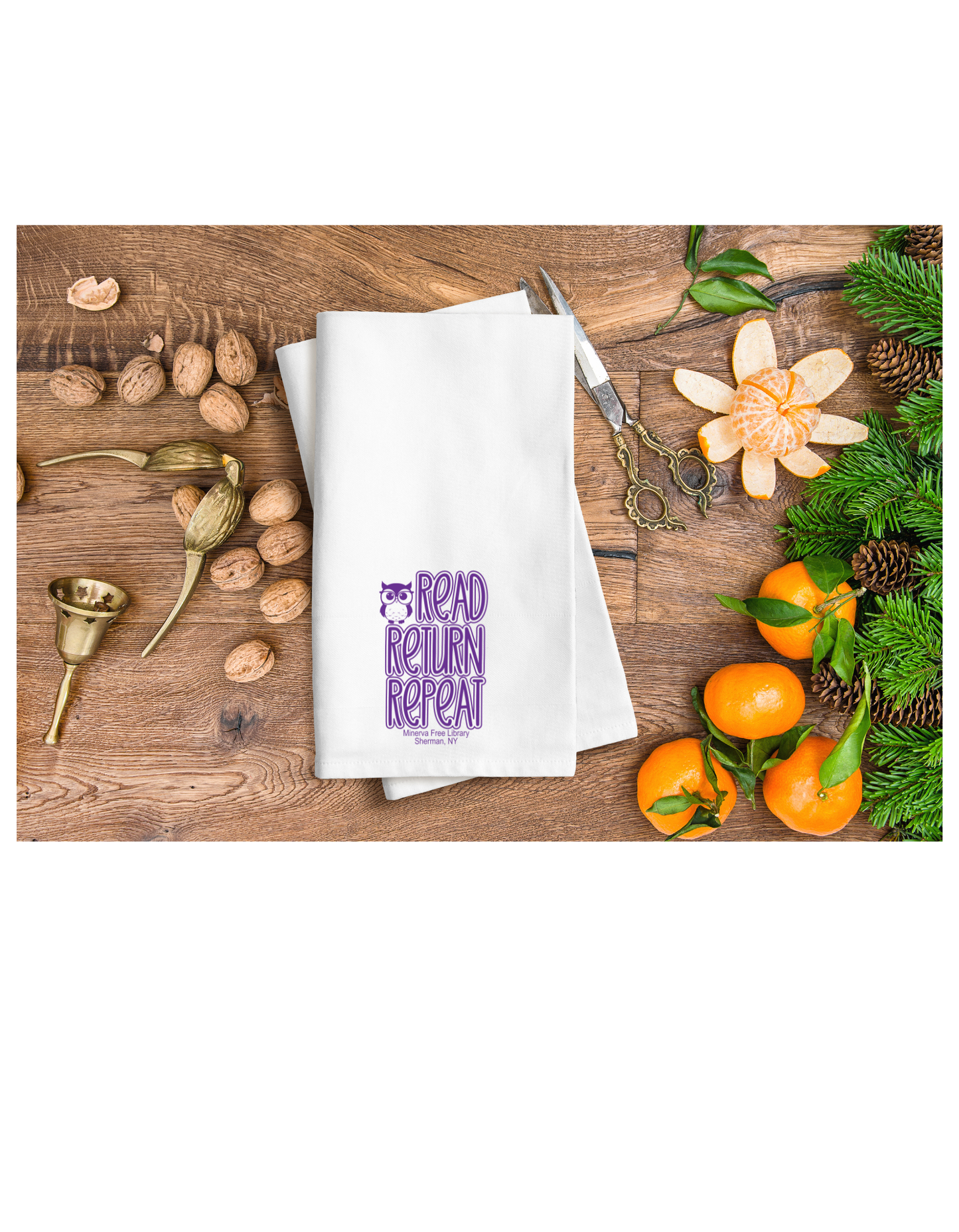 Minerva Free Library Tea Towel