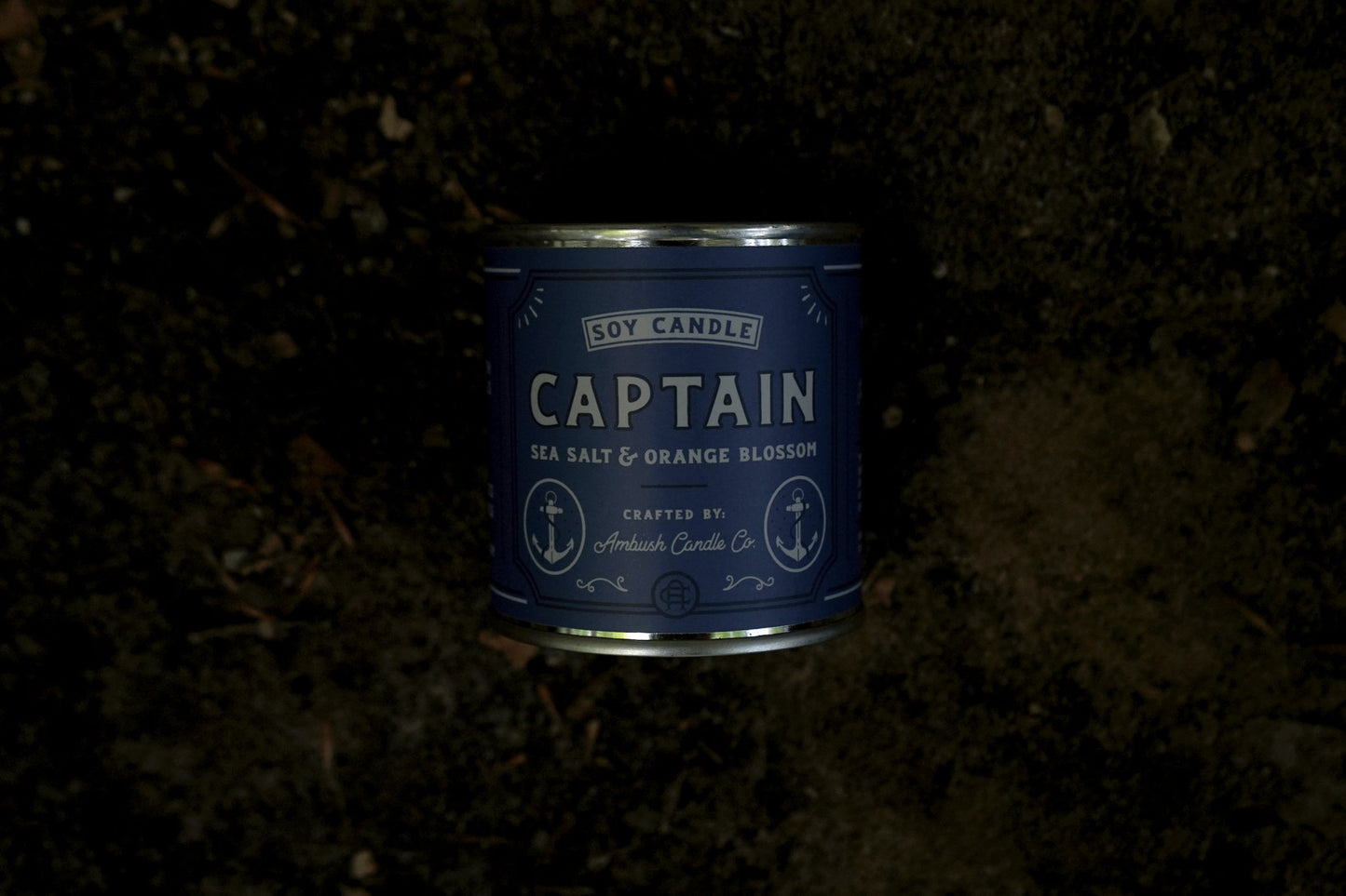 Captain | Sea Salt + Orange Blossom 8oz Soy Candle - Sweet Pea Designs - Gift Shop