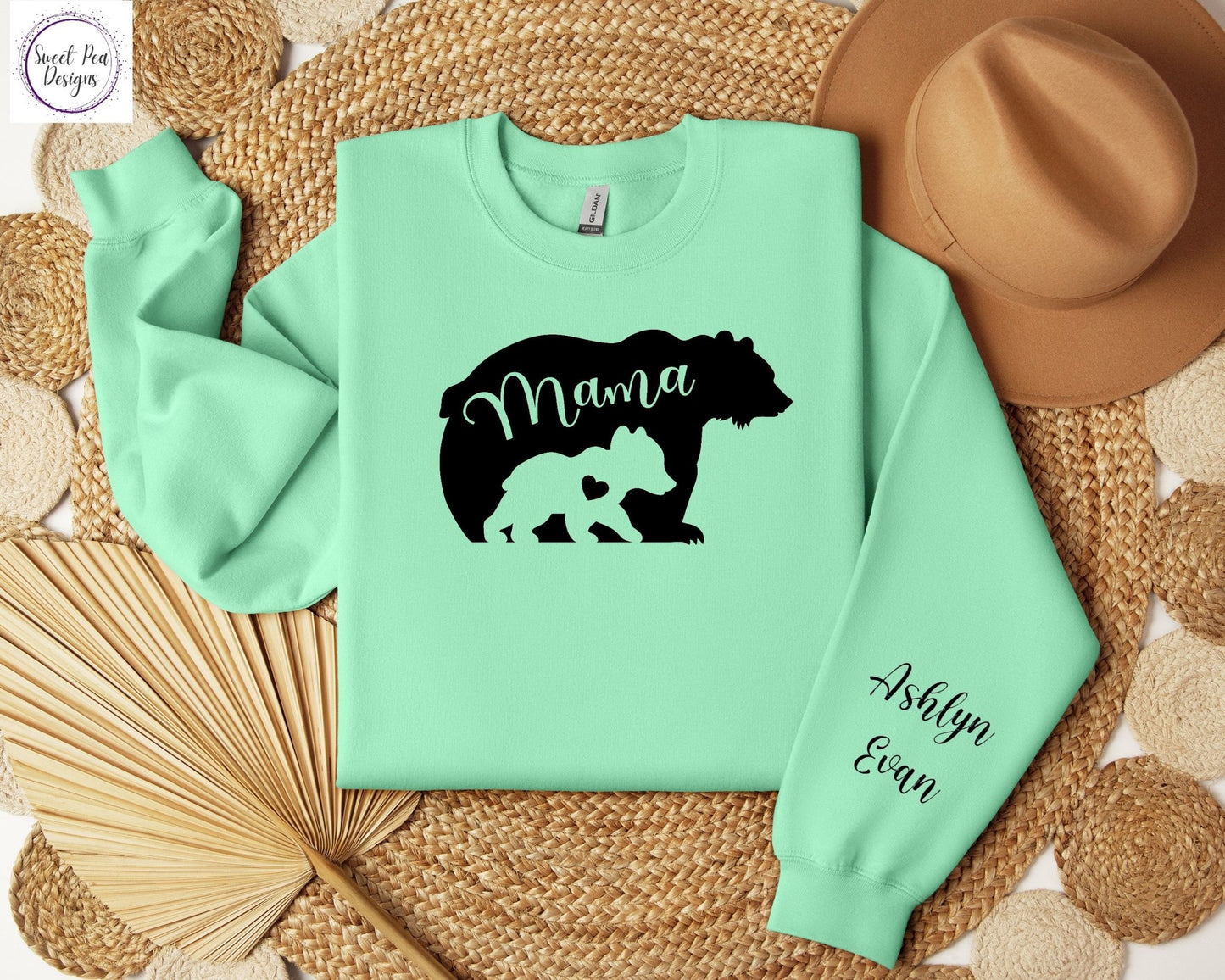 Cotton Crew Sweatshirt - Mama Bear - Sweet Pea Designs - Gift Shop