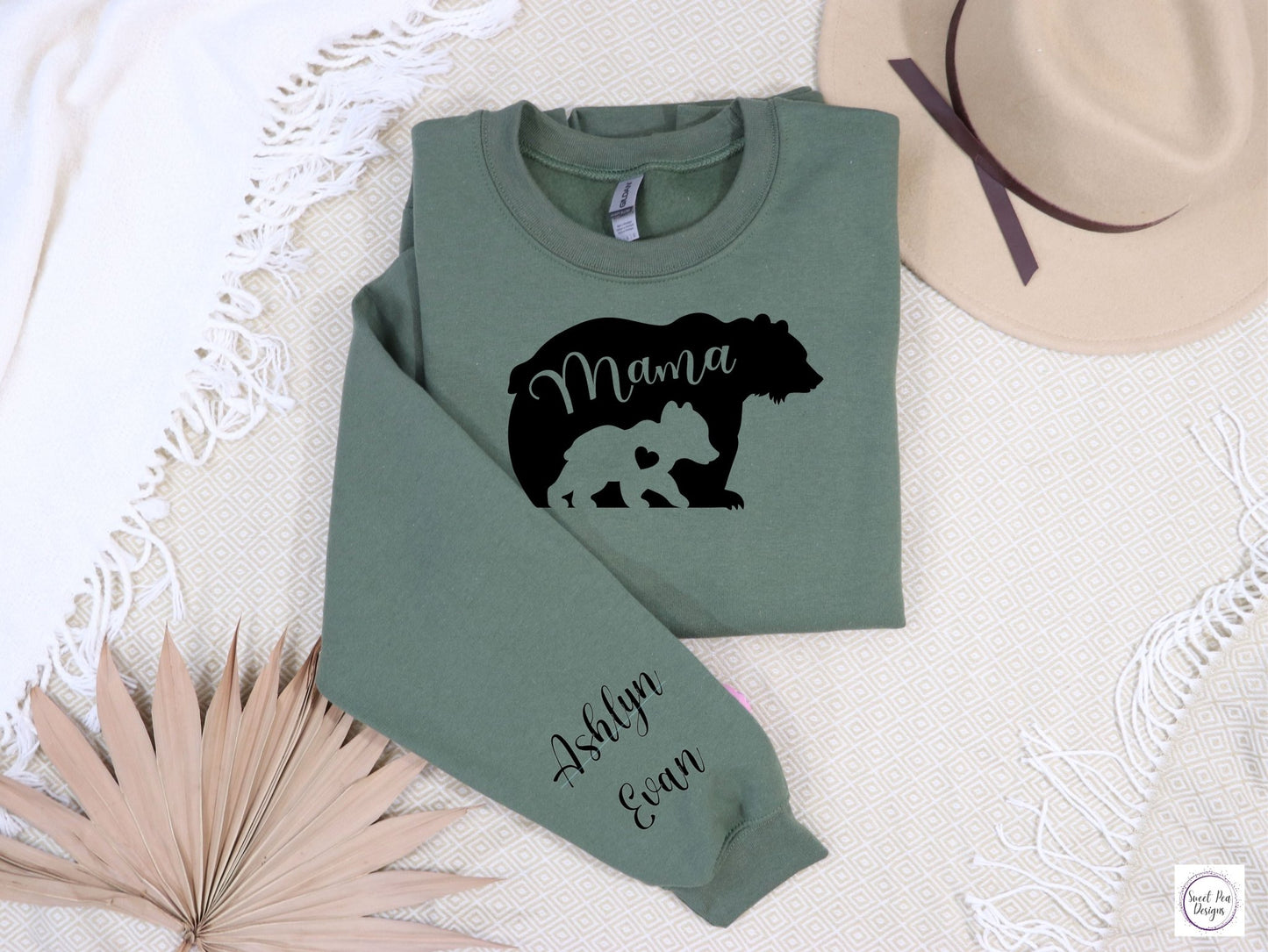Cotton Crew Sweatshirt - Mama Bear - Sweet Pea Designs - Gift Shop