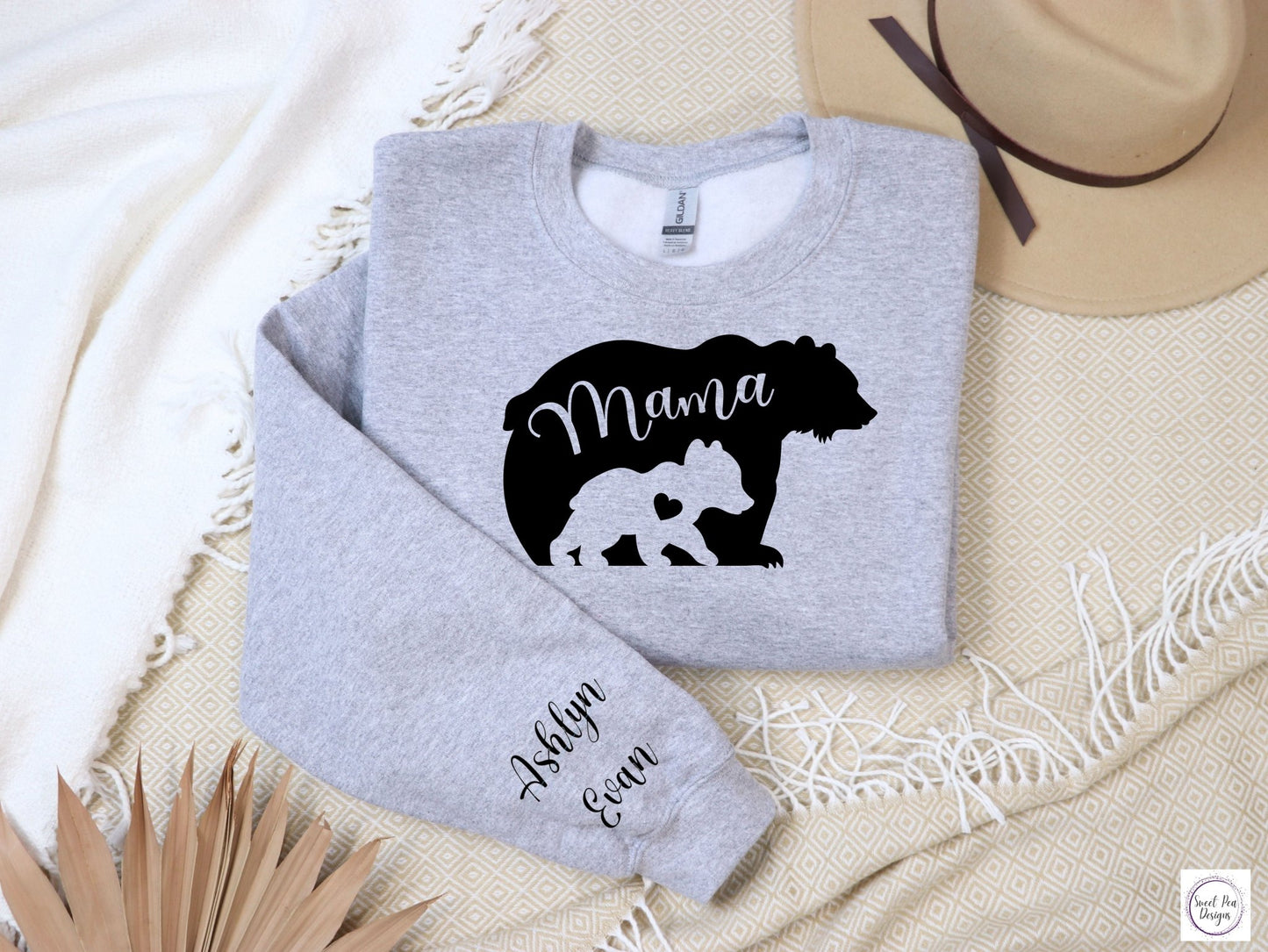 Cotton Crew Sweatshirt - Mama Bear - Sweet Pea Designs - Gift Shop
