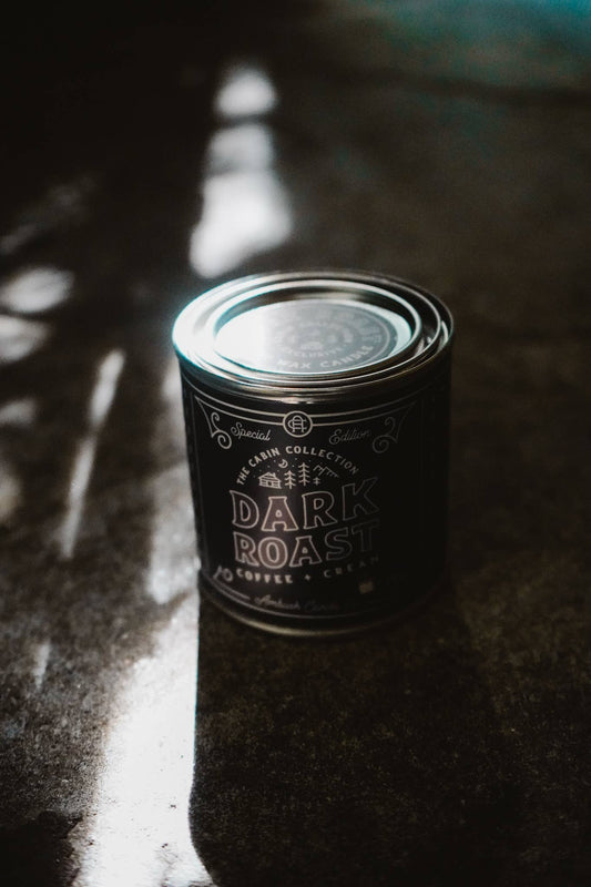Dark Roast | Coffee + Cream 8oz Soy Candle - Sweet Pea Designs - Gift Shop