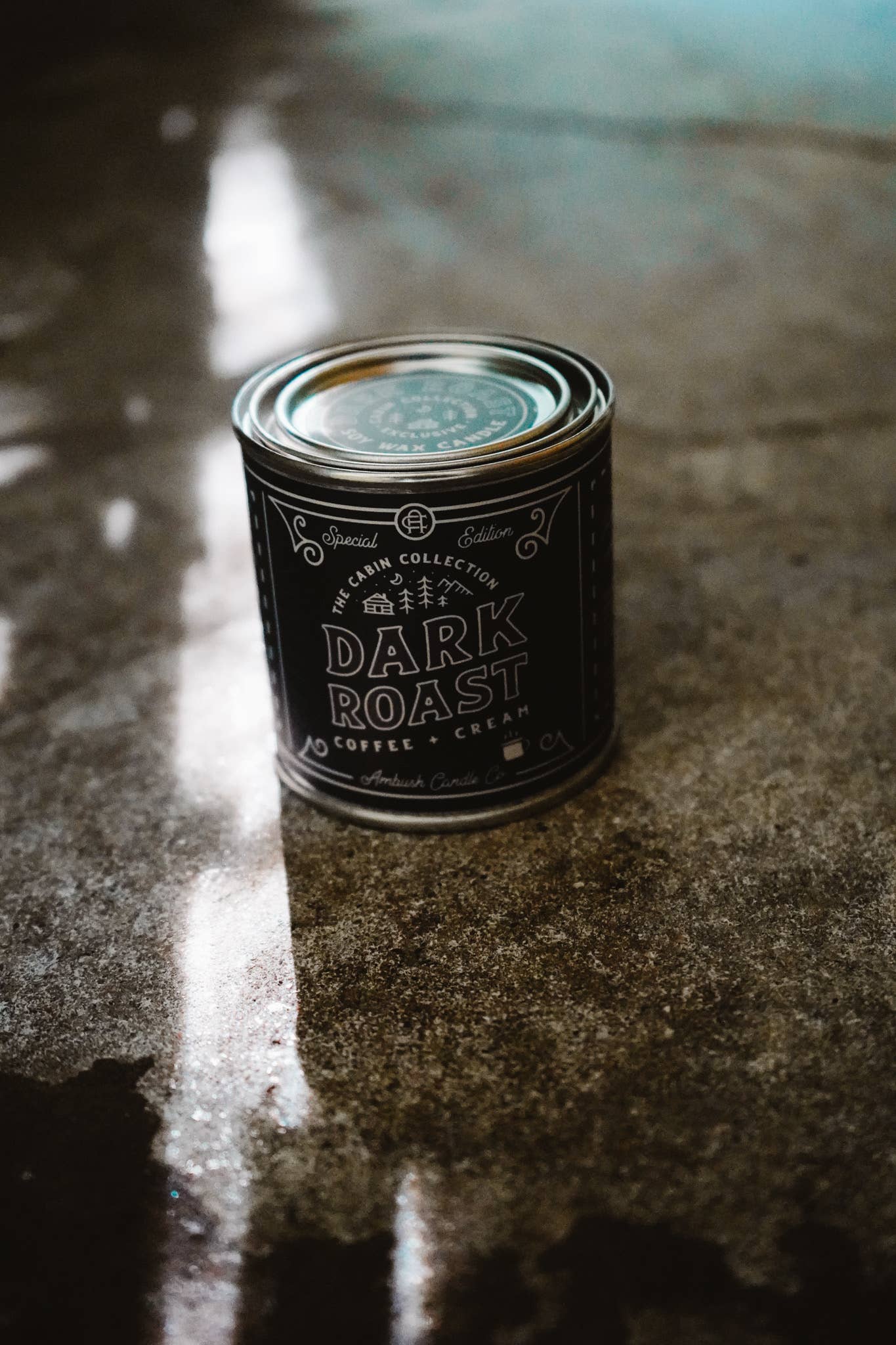 Dark Roast | Coffee + Cream 8oz Soy Candle - Sweet Pea Designs - Gift Shop