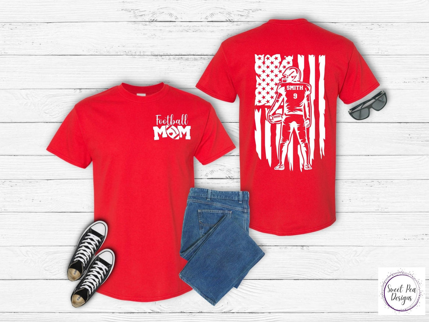 Football Mom Short Sleeve Shirt - Sweet Pea Designs - Gift Shop