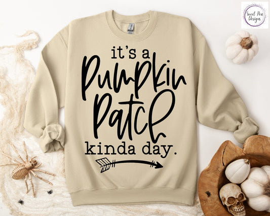 Graphic Cotton Crew Sweatshirt - It's a Pumpkin Patch Kinda Day - Sweet Pea Designs - Gift Shop