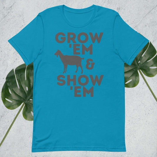 Grow 'Em and Show 'Em Shirt - Female Goat (Charcoal Print) - Sweet Pea Designs - Gift Shop
