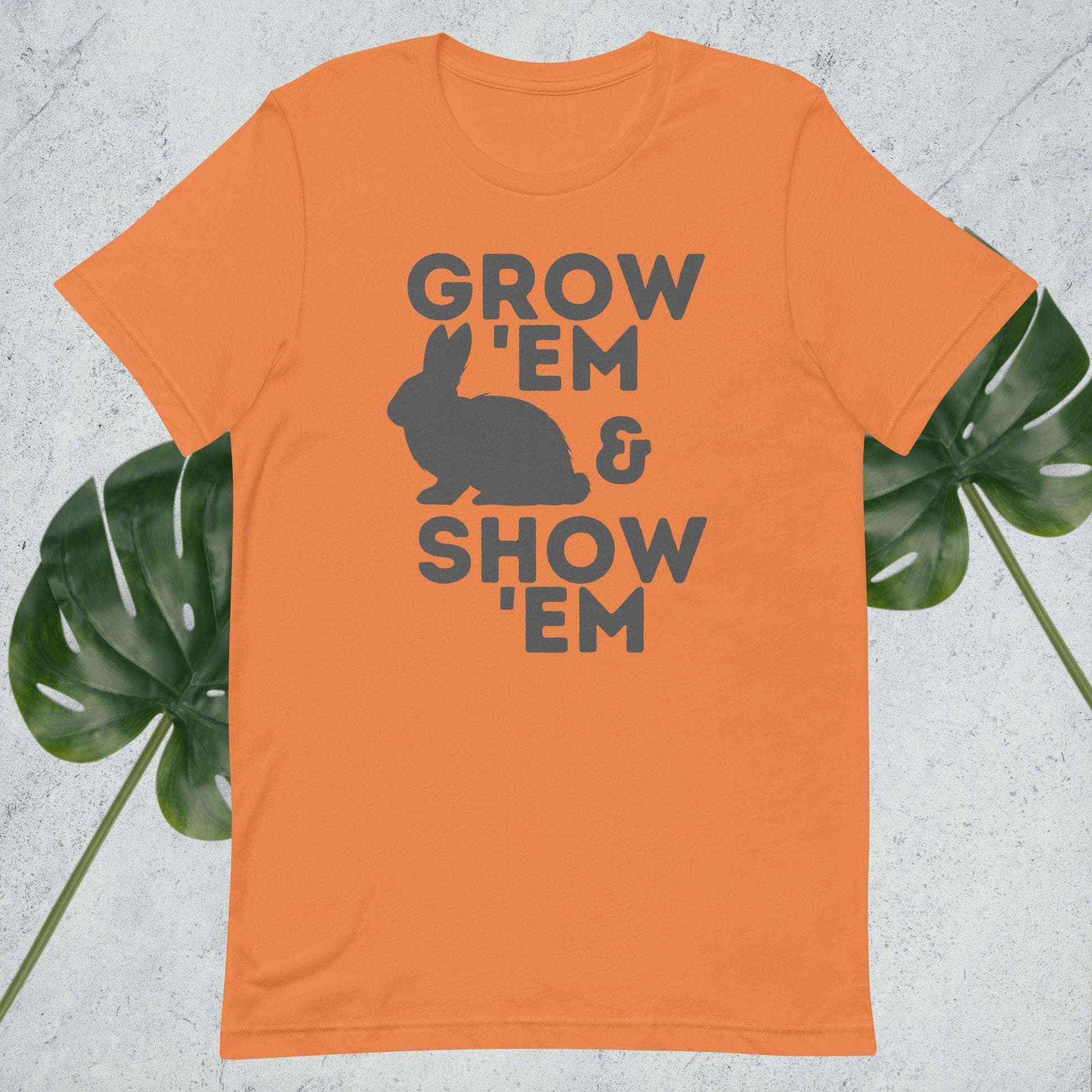Grow 'Em and Show 'Em Shirt - Rabbit (Charcoal Print) - Sweet Pea Designs - Gift Shop