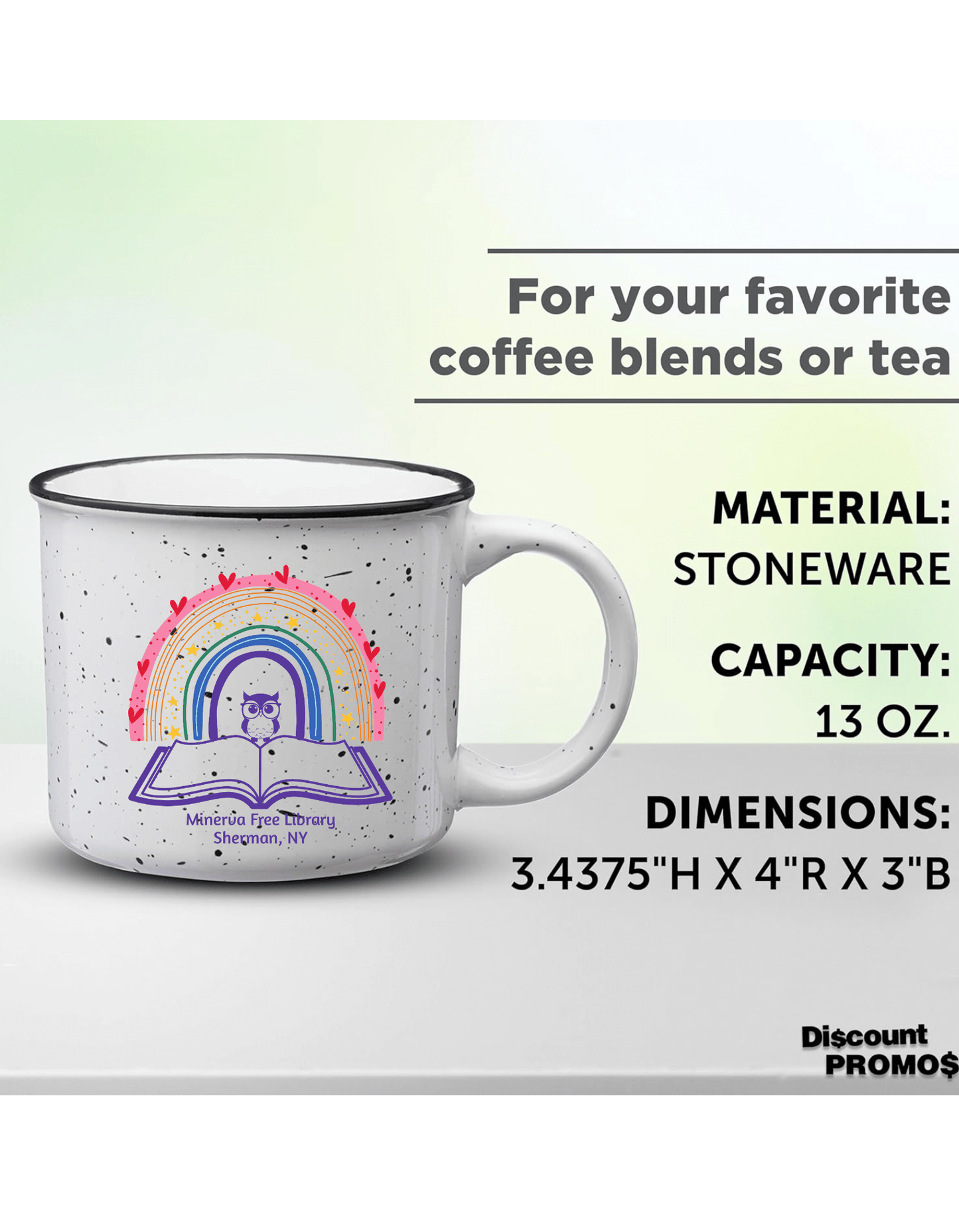 Minerva Free Library Fundraiser Campfire Mug - 13 oz. - Sweet Pea Designs - Gift Shop