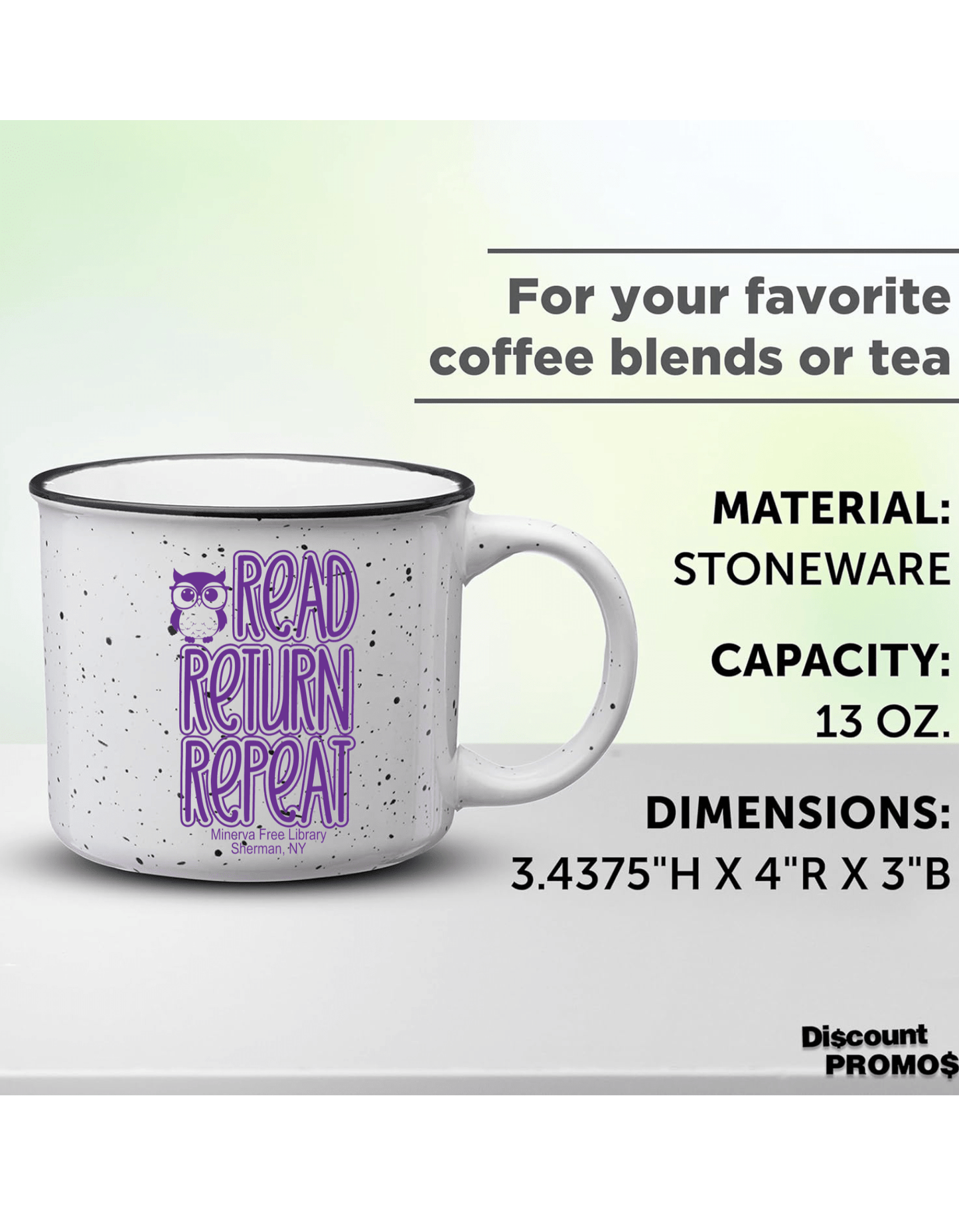 Minerva Free Library Fundraiser Campfire Mug - 13 oz. - Sweet Pea Designs - Gift Shop