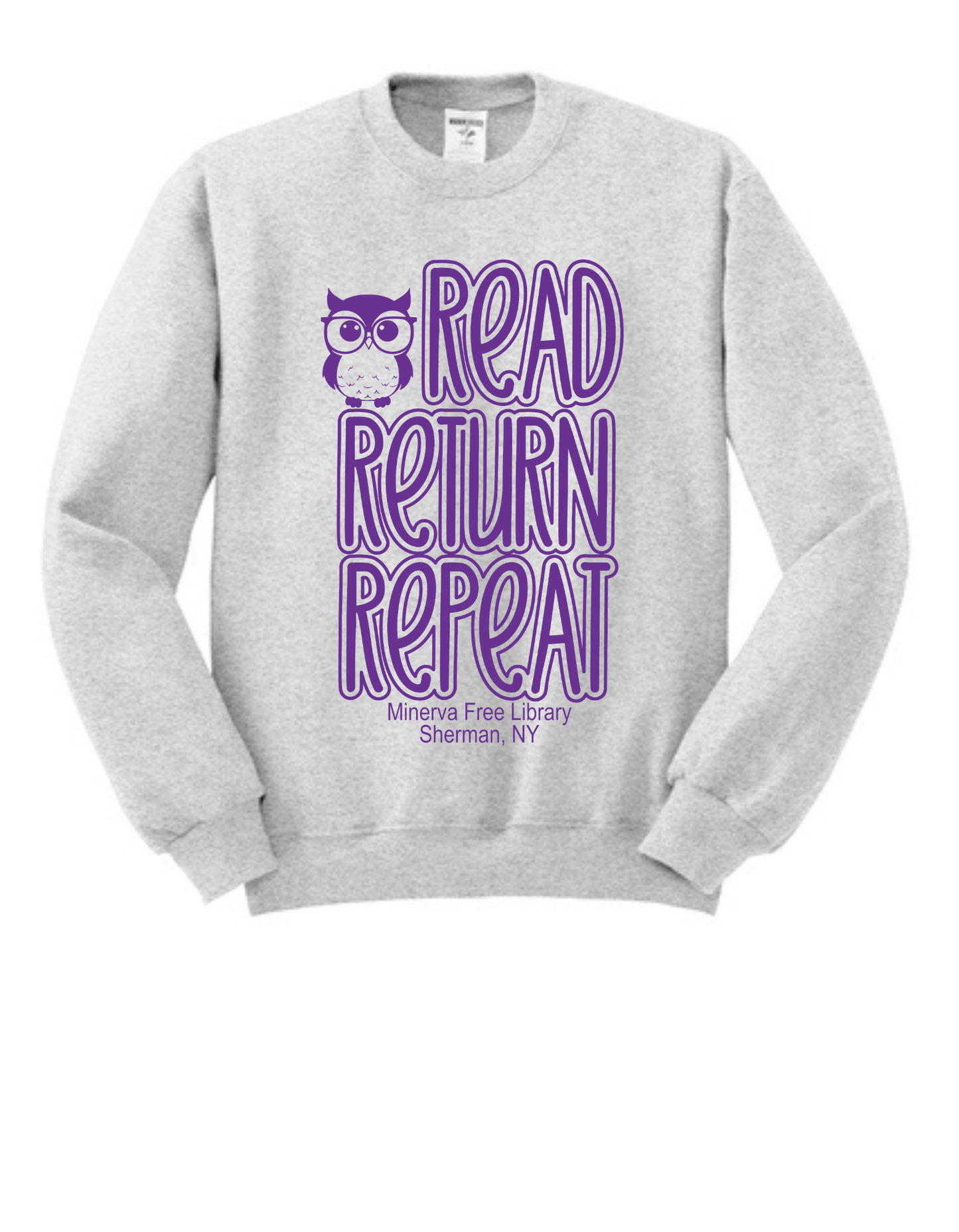 Minerva Free Library Fundraiser Cotton Crew Sweatshirt - Sweet Pea Designs - Gift Shop