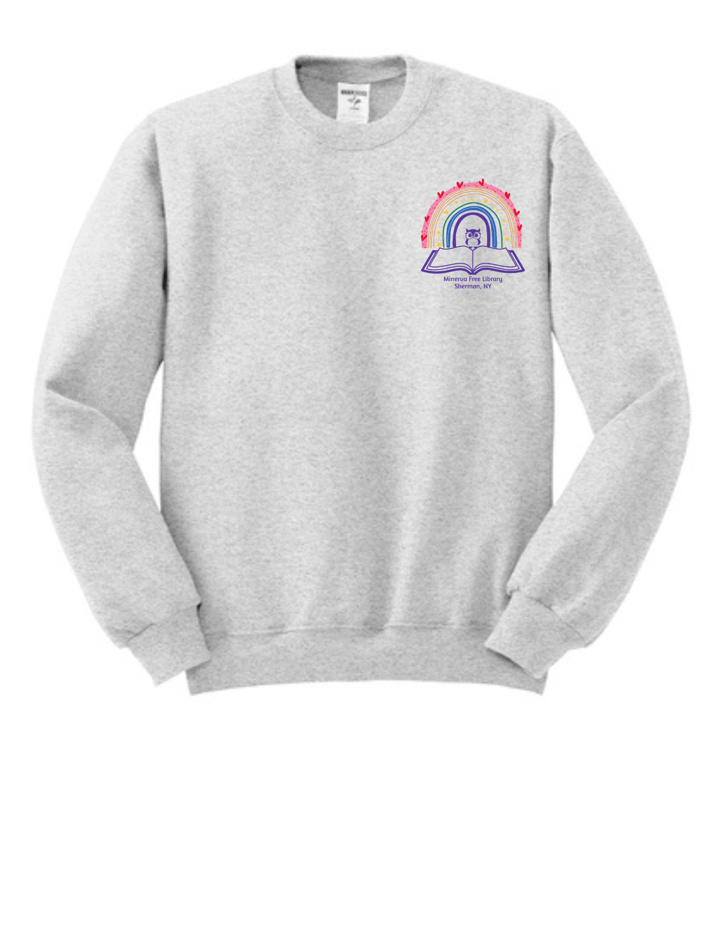 Minerva Free Library Fundraiser Cotton Crew Sweatshirt - Sweet Pea Designs - Gift Shop