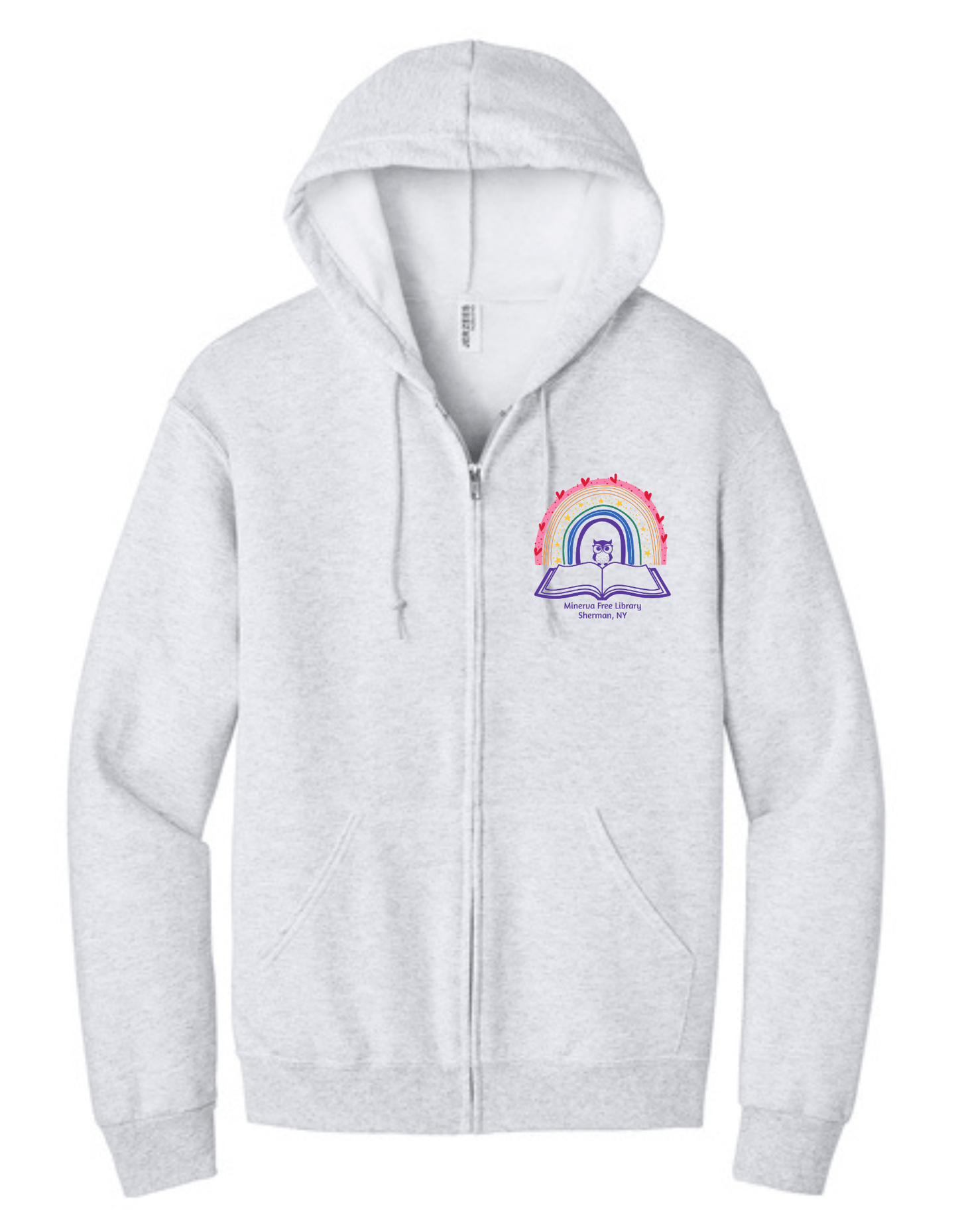Minerva Free Library Fundraiser Cotton Full Zip Sweatshirt - Sweet Pea Designs - Gift Shop