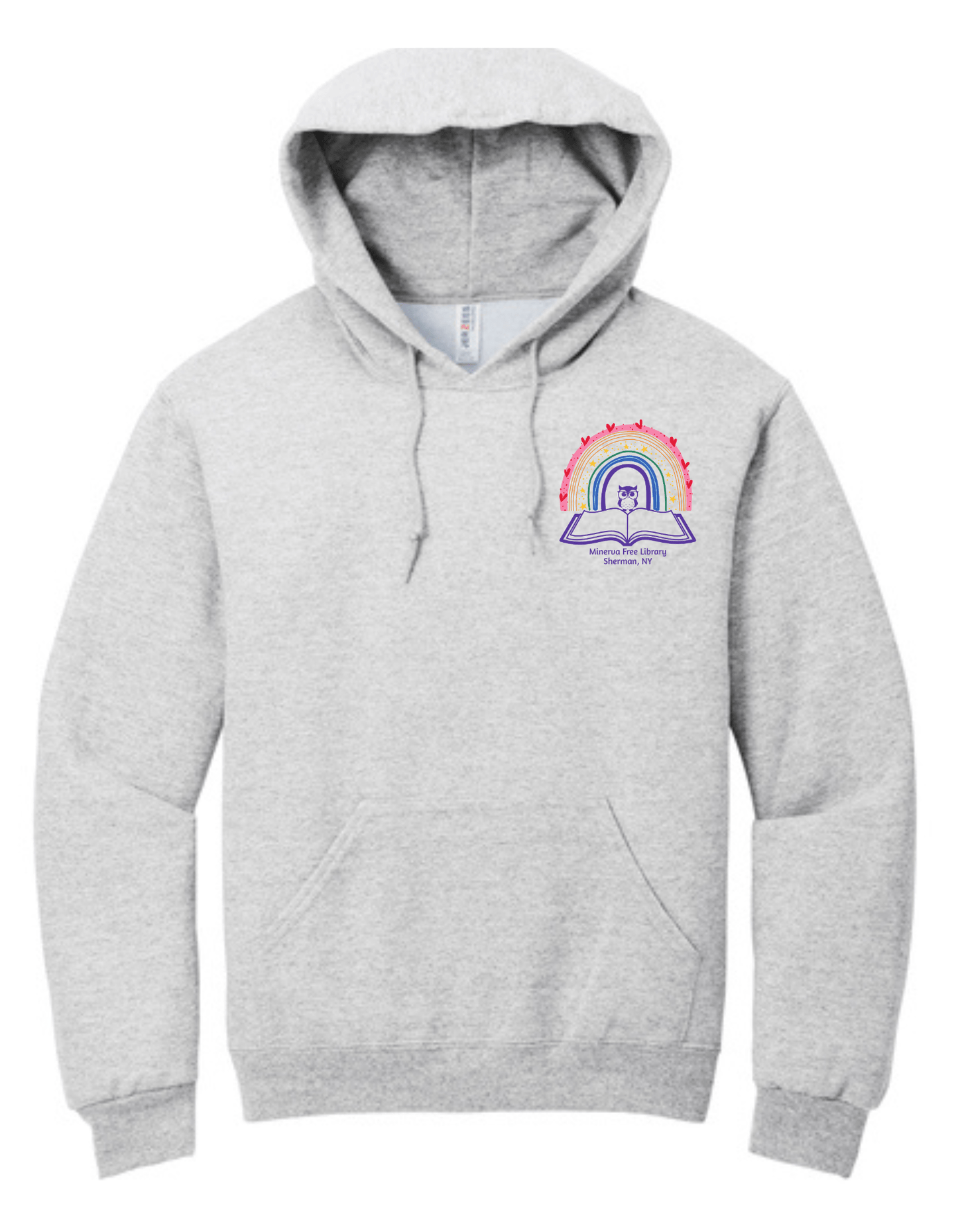 Minerva Free Library Fundraiser Cotton Hooded Sweatshirt - Sweet Pea Designs - Gift Shop