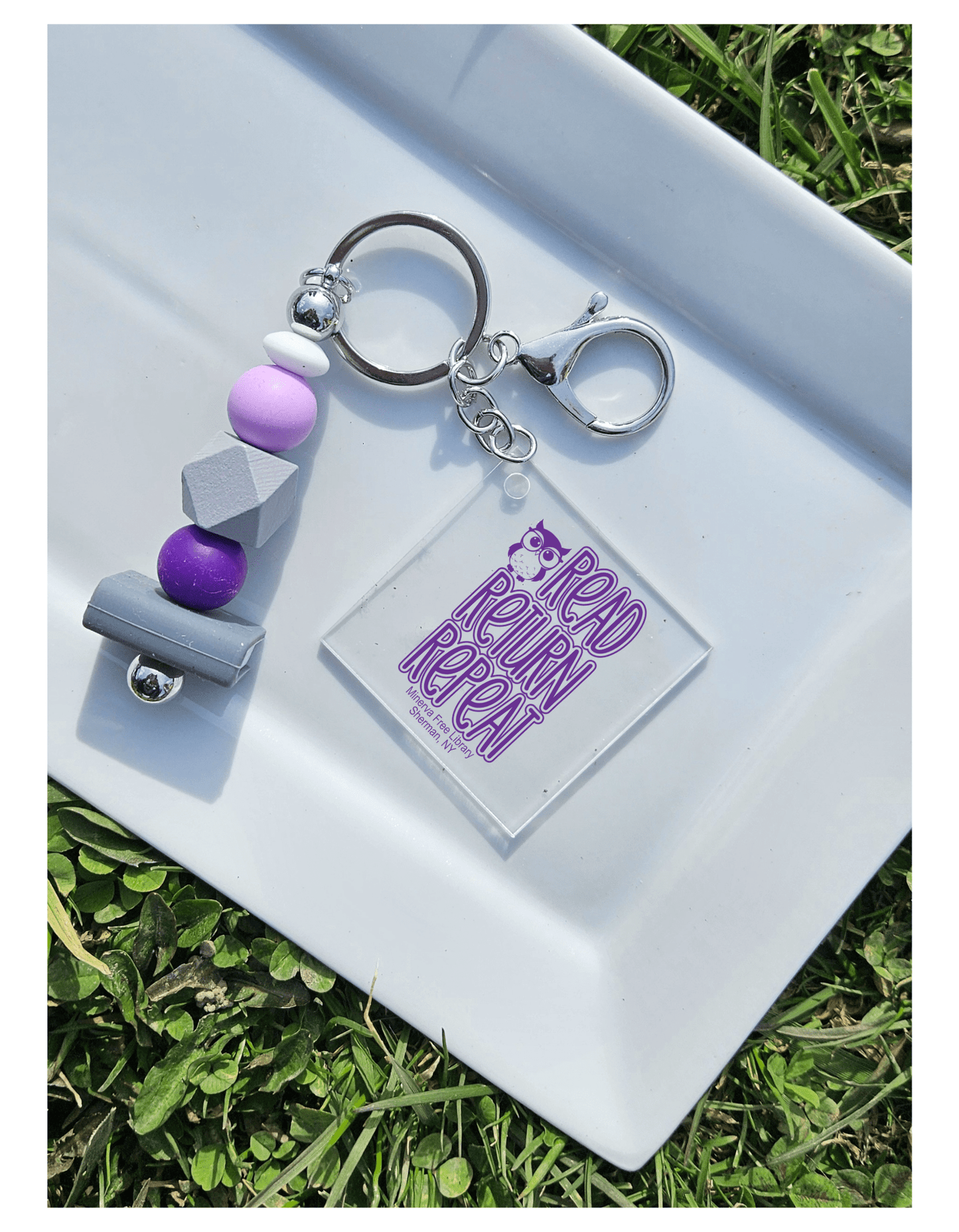 Minerva Free Library Fundraiser Keychain - Sweet Pea Designs - Gift Shop