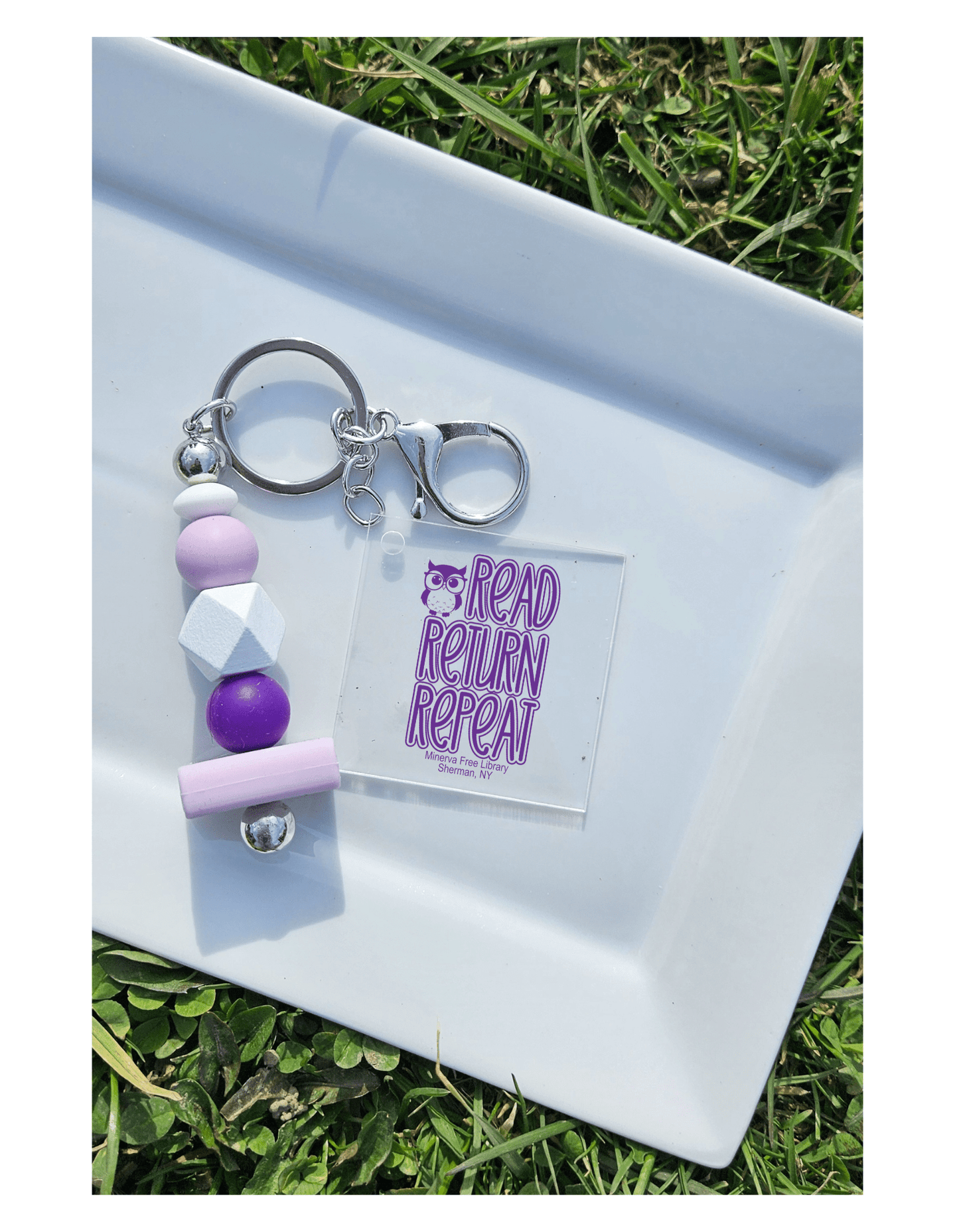 Minerva Free Library Fundraiser Keychain - Sweet Pea Designs - Gift Shop