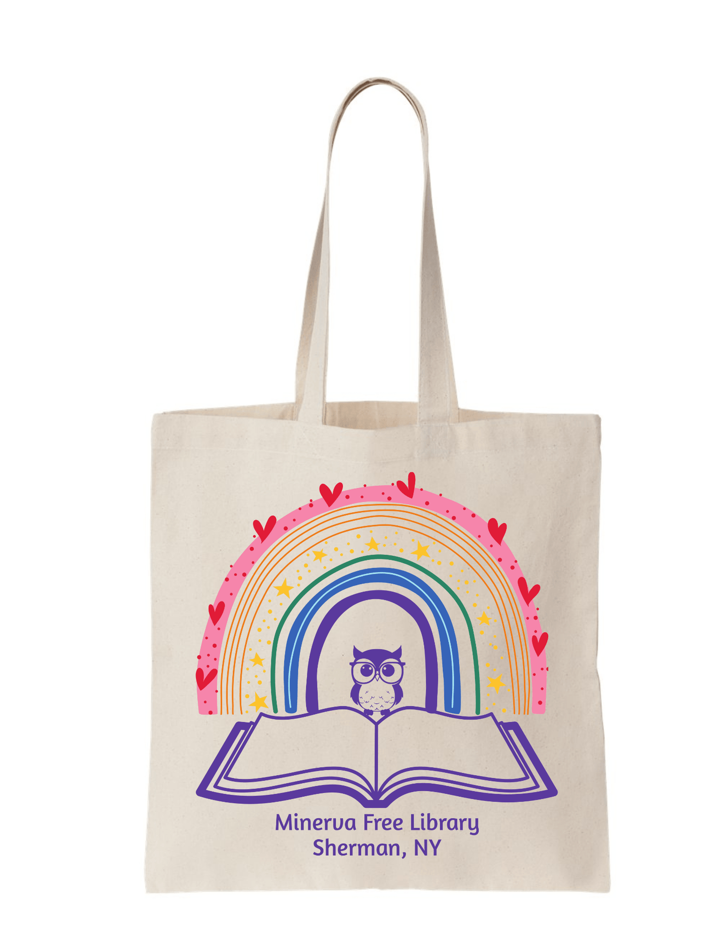 Minerva Free Library Fundraiser Tote Bag - Sweet Pea Designs - Gift Shop