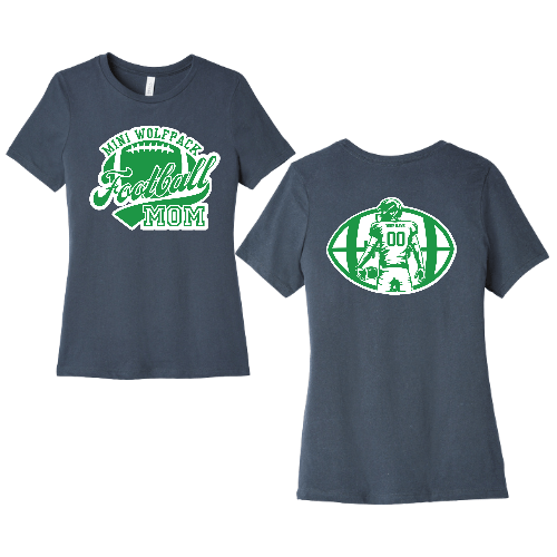 Mini Wolfpack Football Womens Short Sleeve Shirt - Sweet Pea Designs - Gift Shop