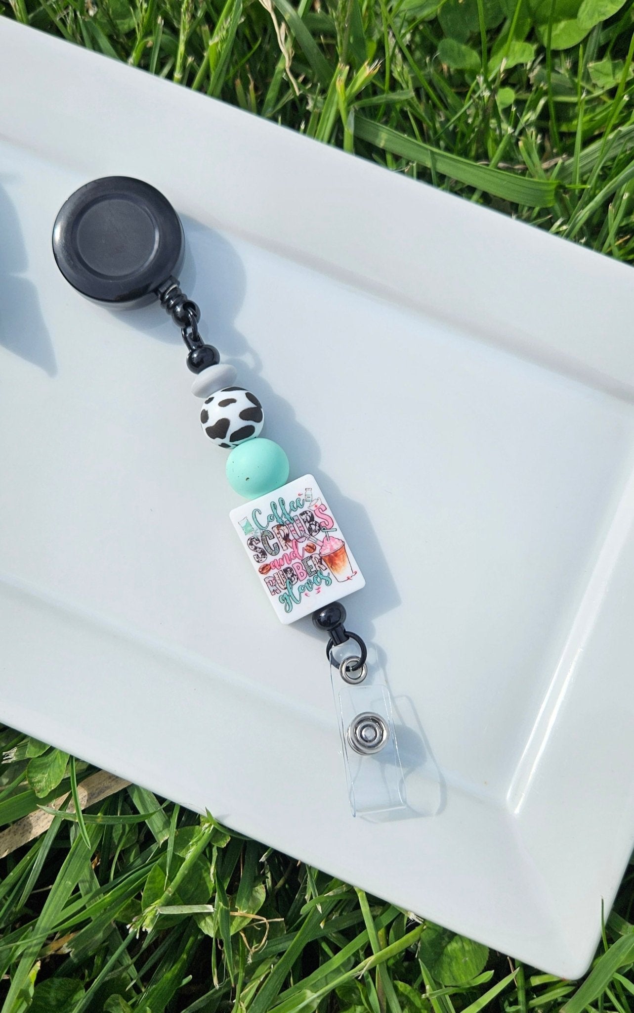 Nursing Silicone Beaded Badge Retractable Reel - Sweet Pea Designs - Gift Shop