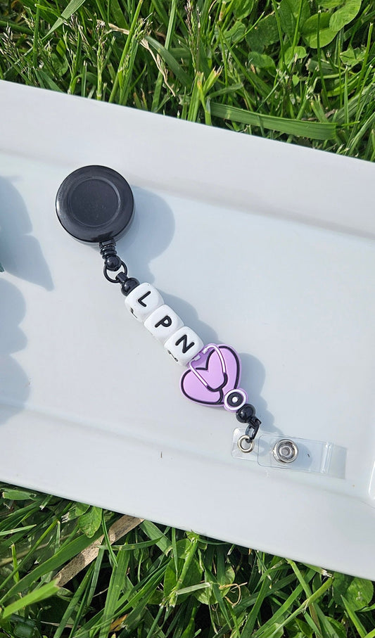 Nursing Silicone Beaded Badge Retractable Reel - Sweet Pea Designs - Gift Shop