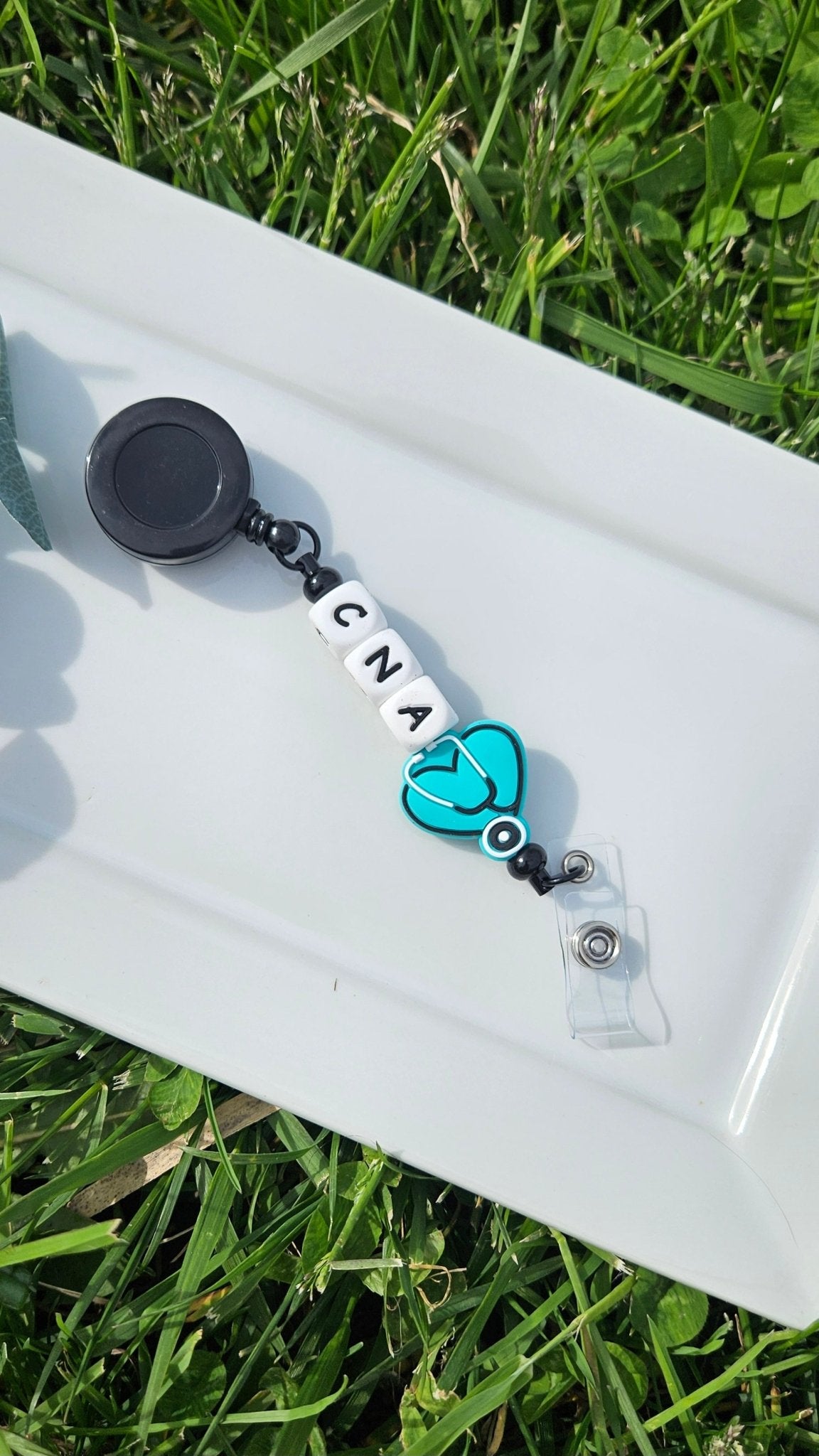 Nursing Silicone Beaded Badge Retractable Reel - Sweet Pea Designs - Gift Shop