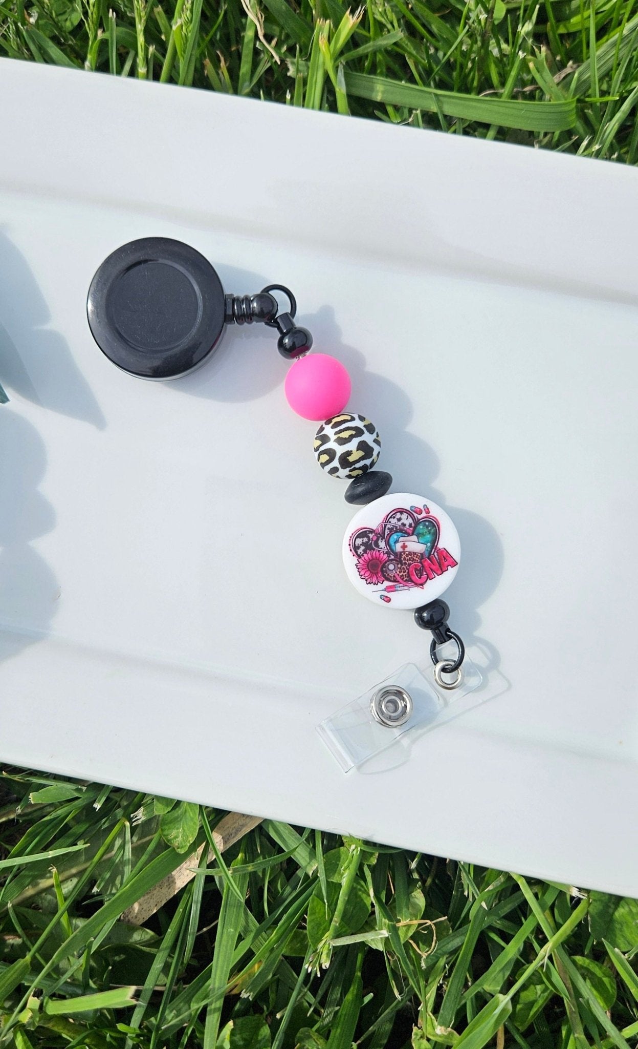 Nursing Silicone Beaded Badge Retractable Reel - Sweet Pea Designs - Gift Shop