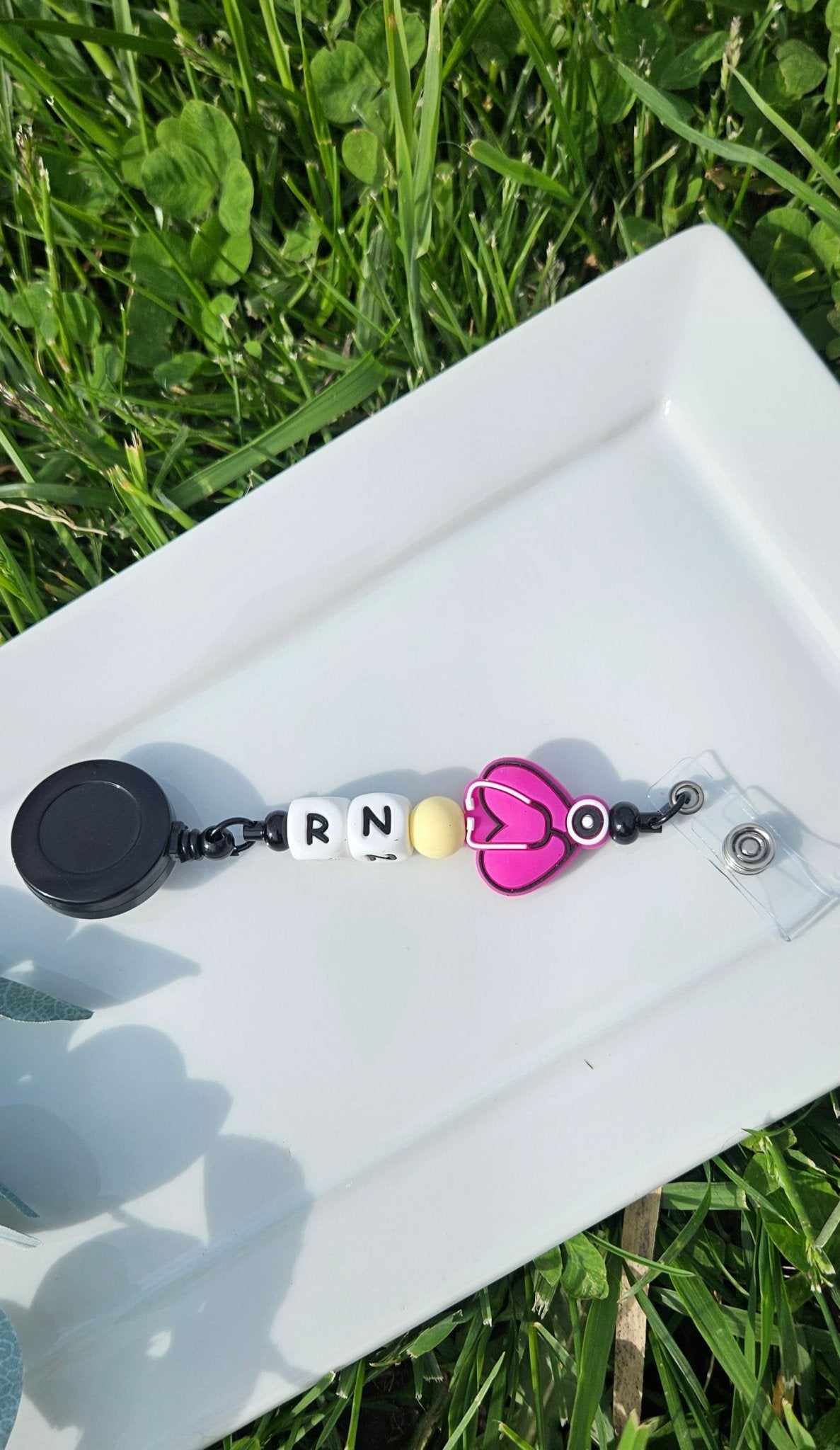 Nursing Silicone Beaded Badge Retractable Reel - Sweet Pea Designs - Gift Shop