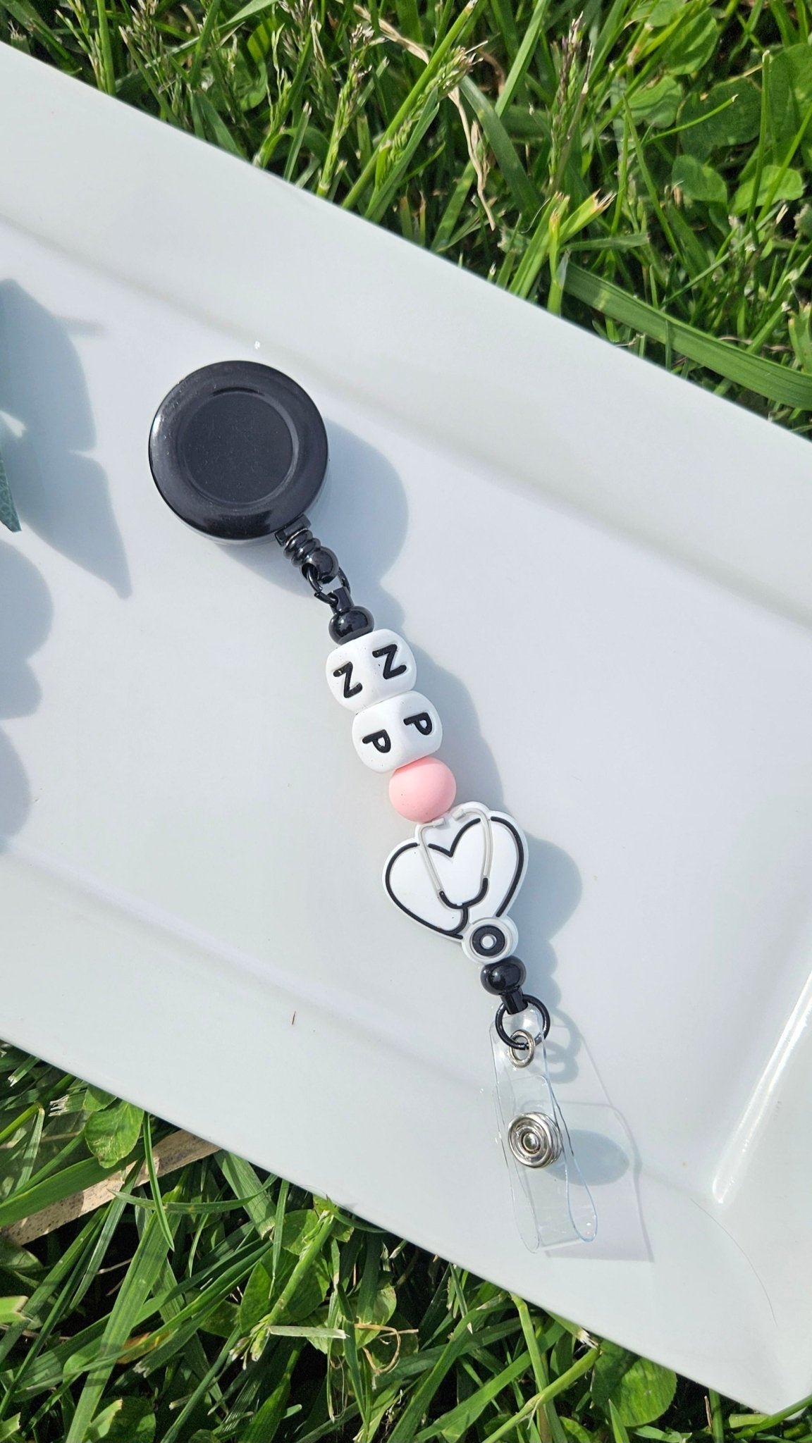 Nursing Silicone Beaded Badge Retractable Reel - Sweet Pea Designs - Gift Shop