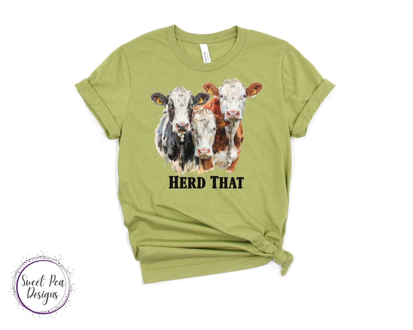 Ringspun Cotton Short Sleeve Shirt - Herd That - Sweet Pea Designs - Gift Shop