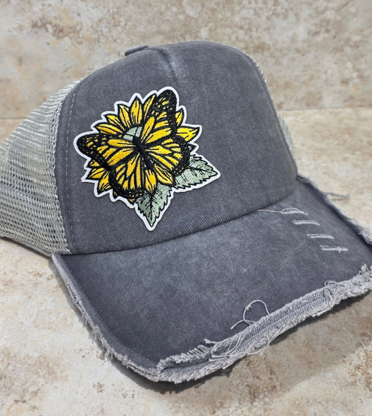 Foam Trucker Cap - Sunflower Butterfly